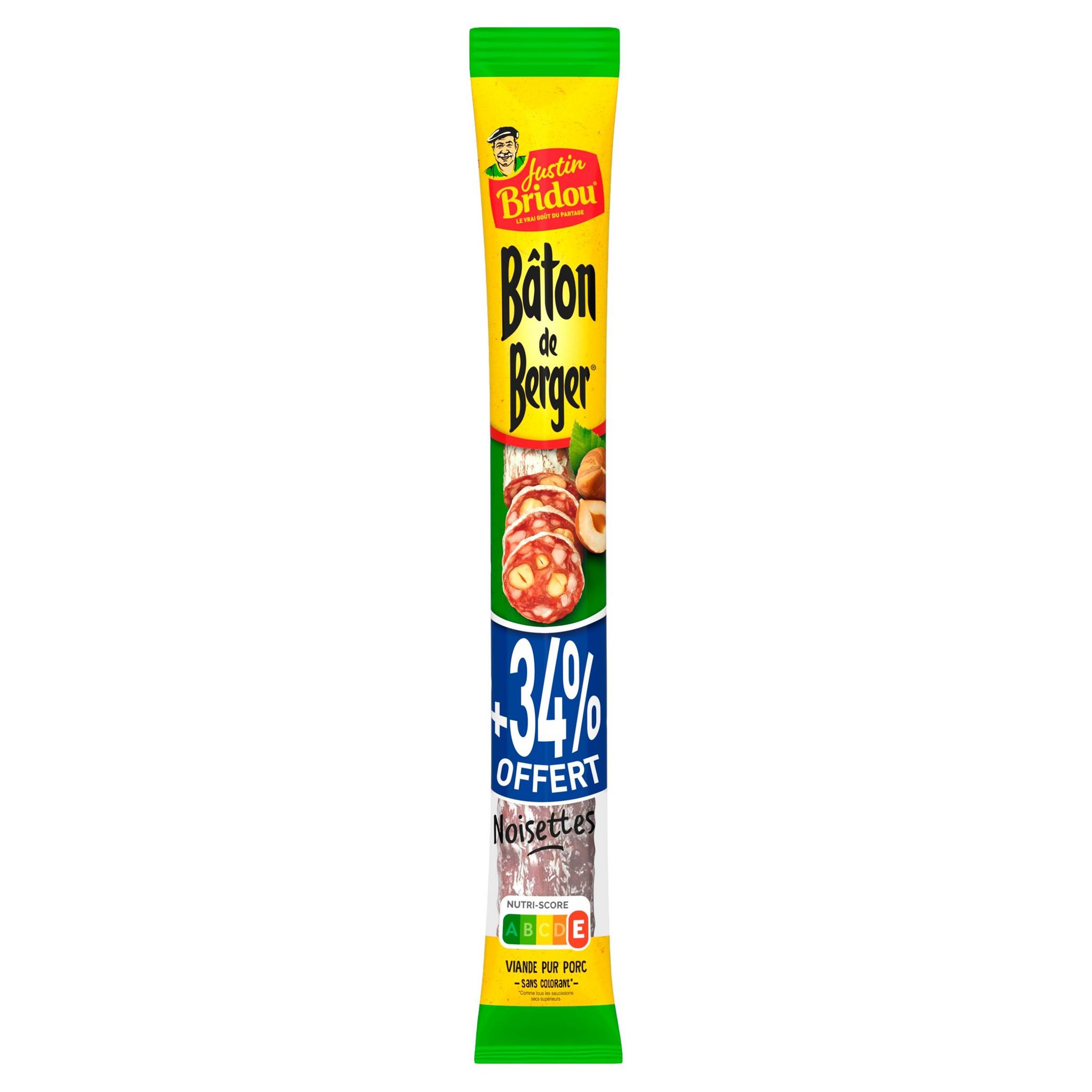 JUSTIN BRIDOU Bâton de berger saucisson aux noisettes 250g + 34% offert