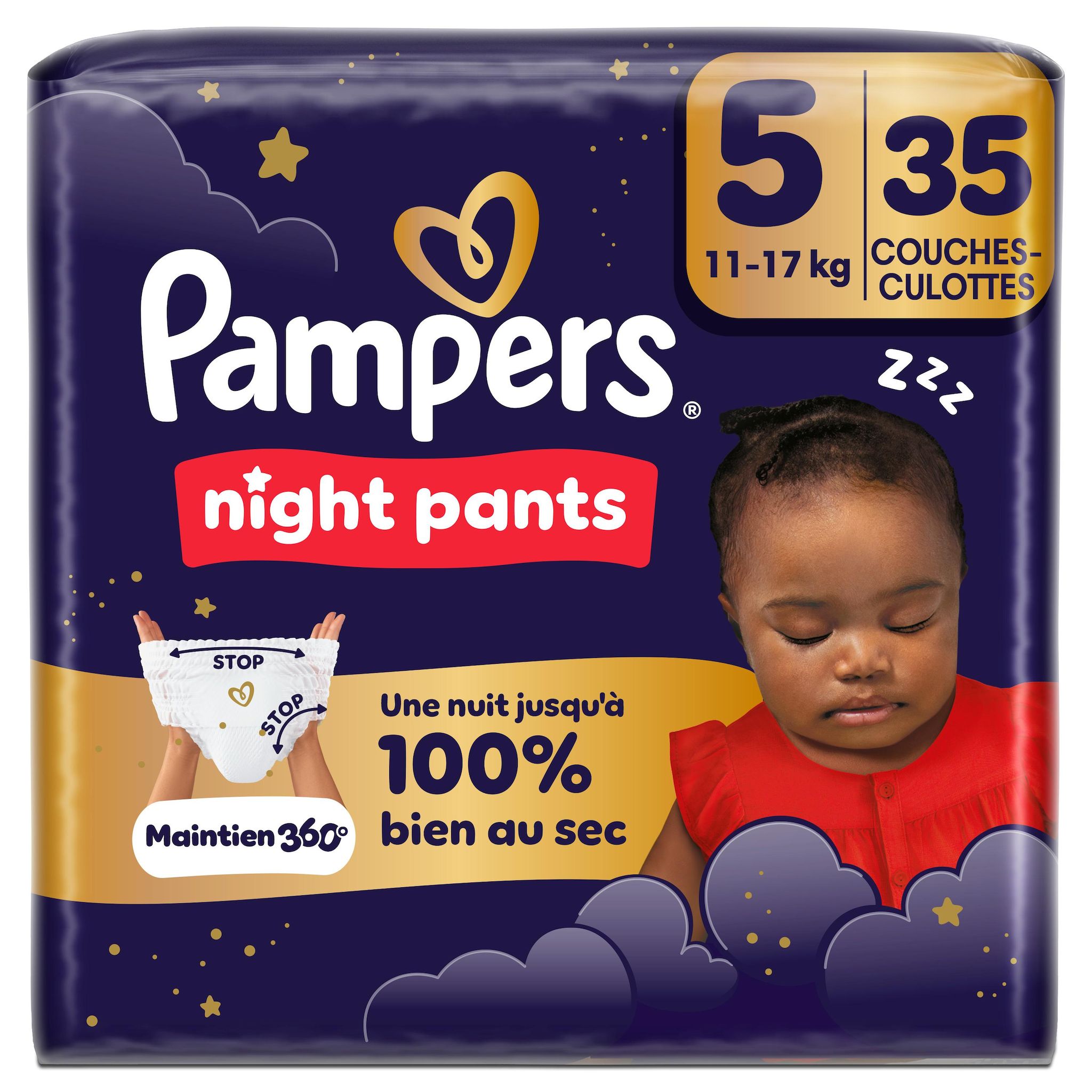 PAMPERS Baby Dry Pants couches-culottes nuit taille 5 (11-17kg) 35 couches-culottes