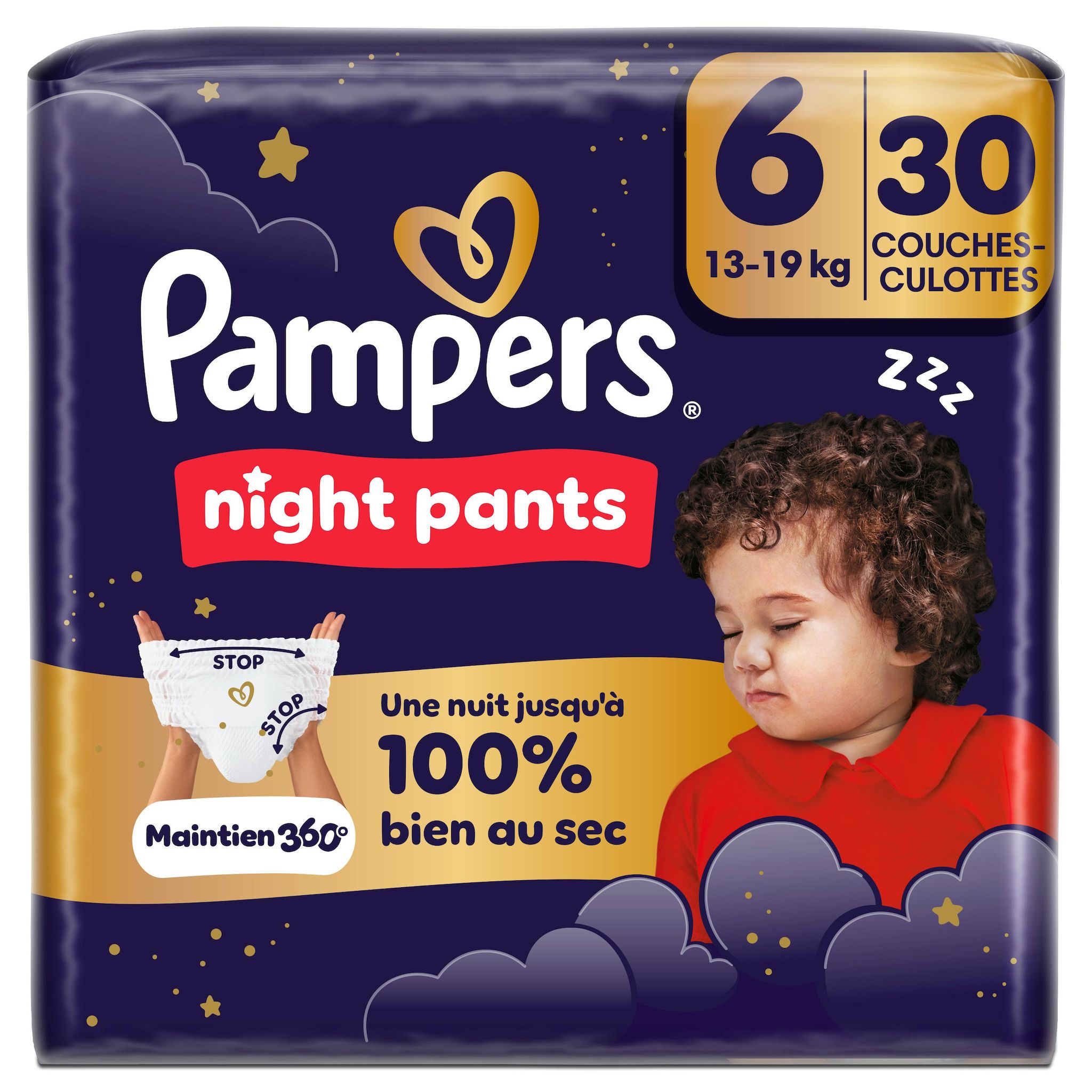 PAMPERS Baby Dry Pants couches nuits taille 6 (13-19kg) 30 couches