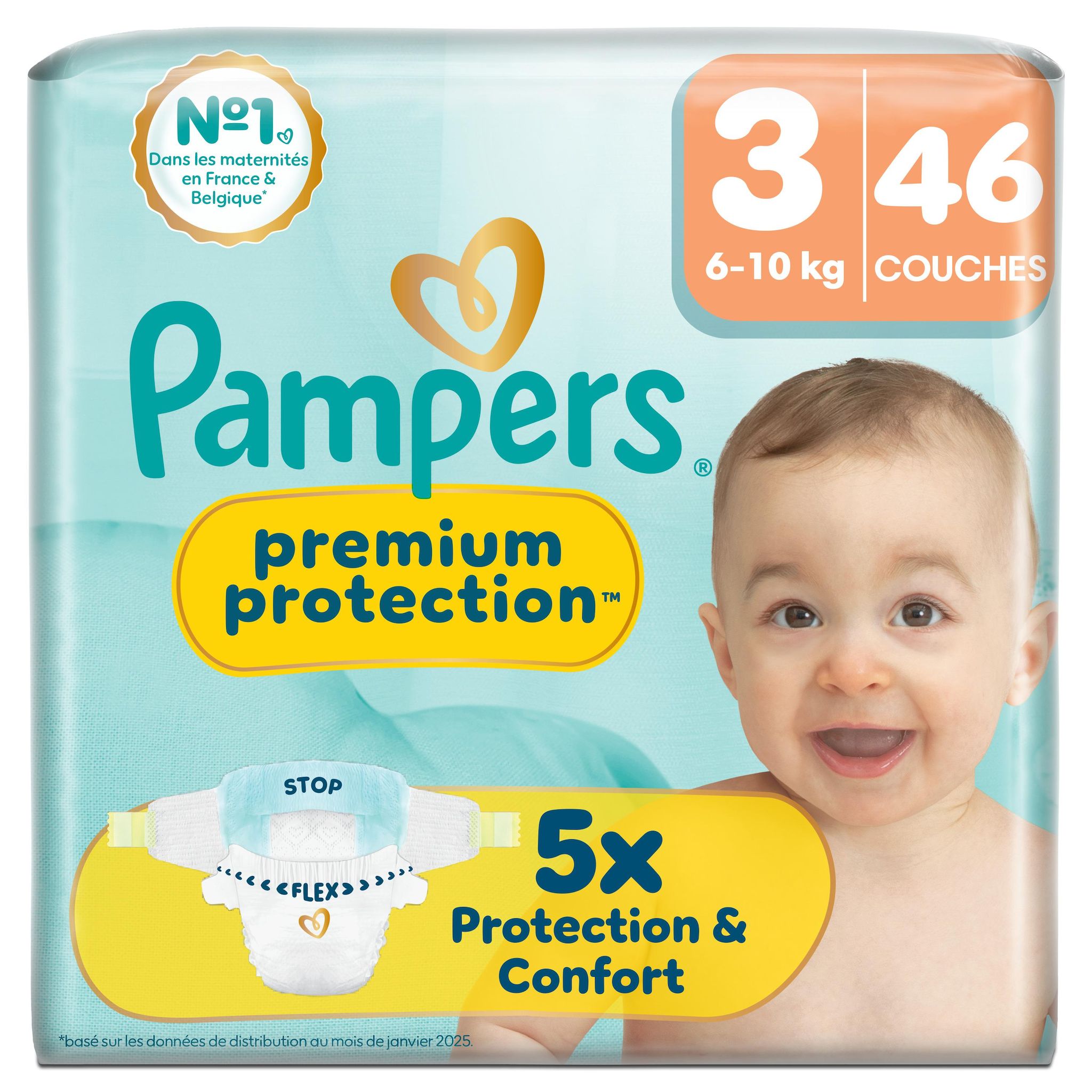 PAMPERS Premium Protection couches taille 3 (6-10kg) 46 couches