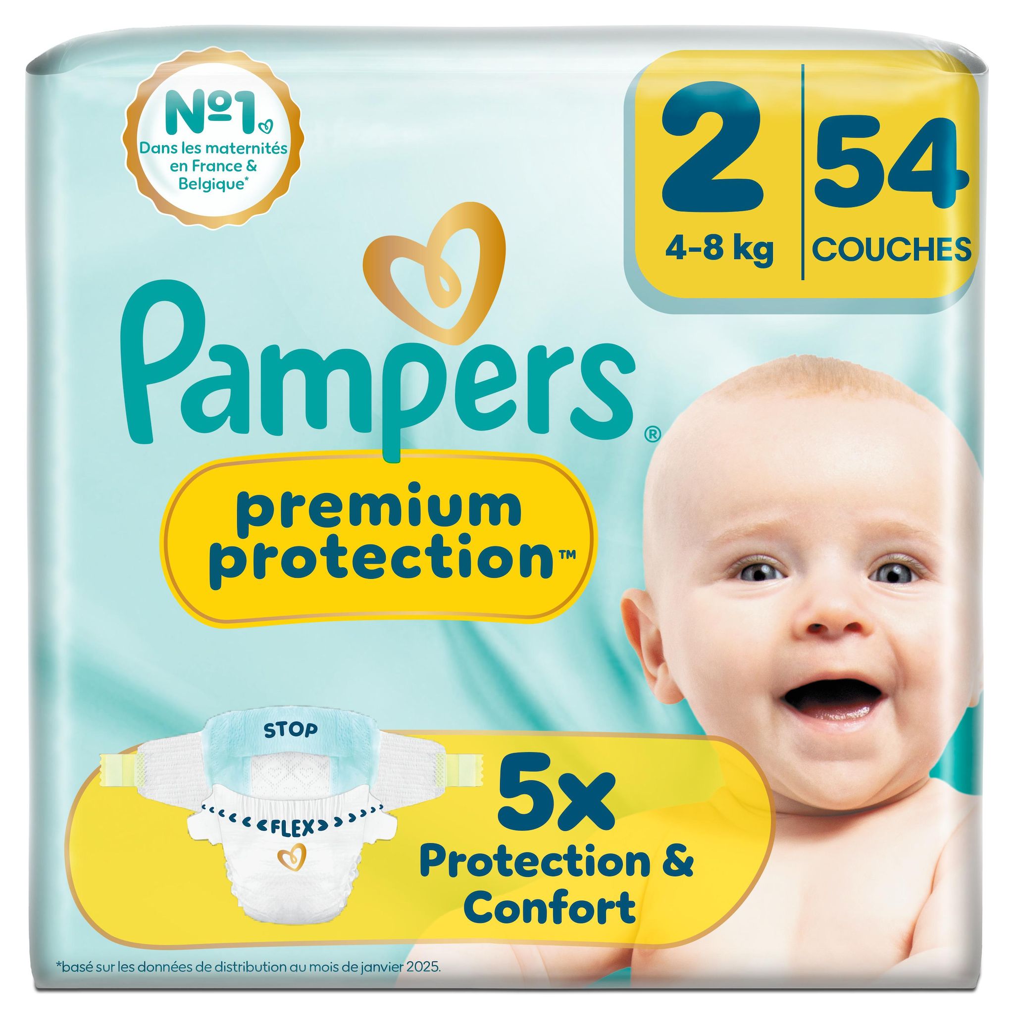 PAMPERS Premium Protection couches taille 2 (4-8kg) 54 couches