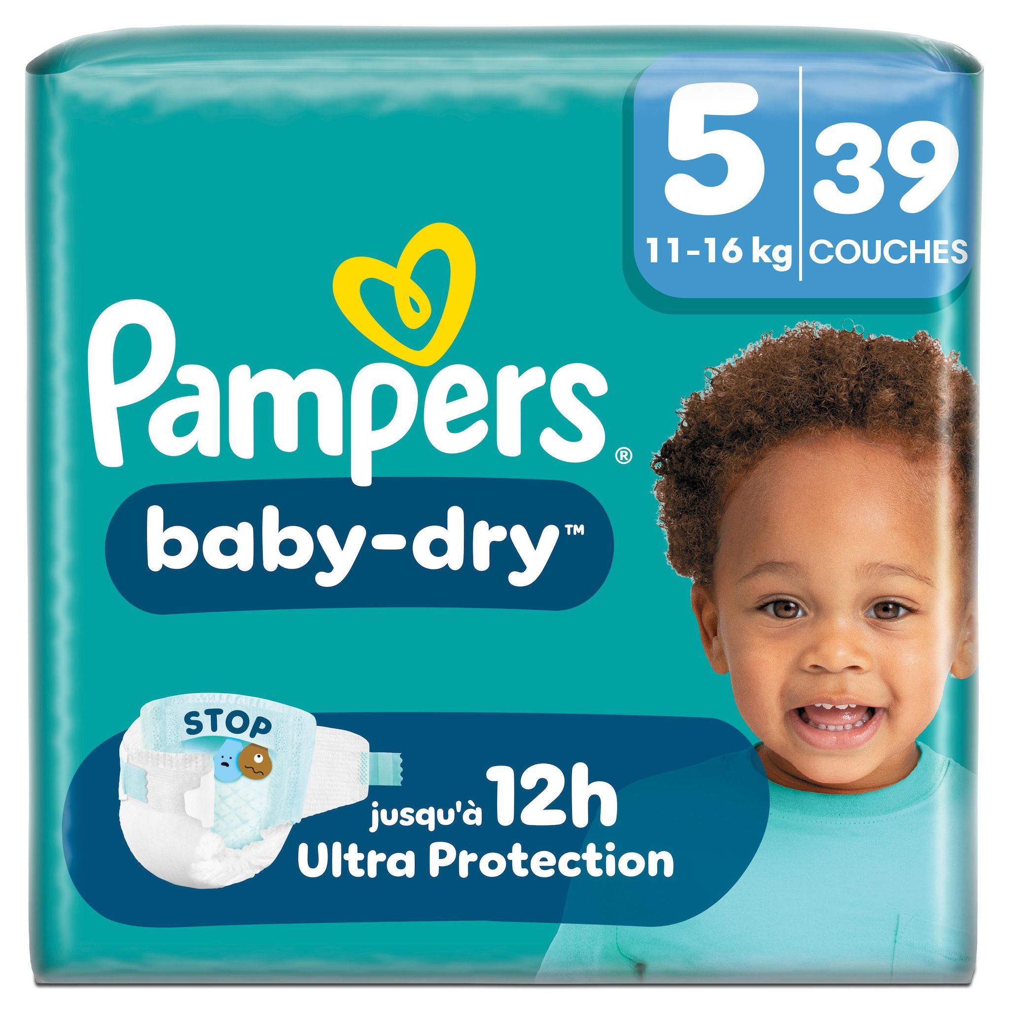 PAMPERS Baby Dry couches taille 5 (11-16kg) 39 couches