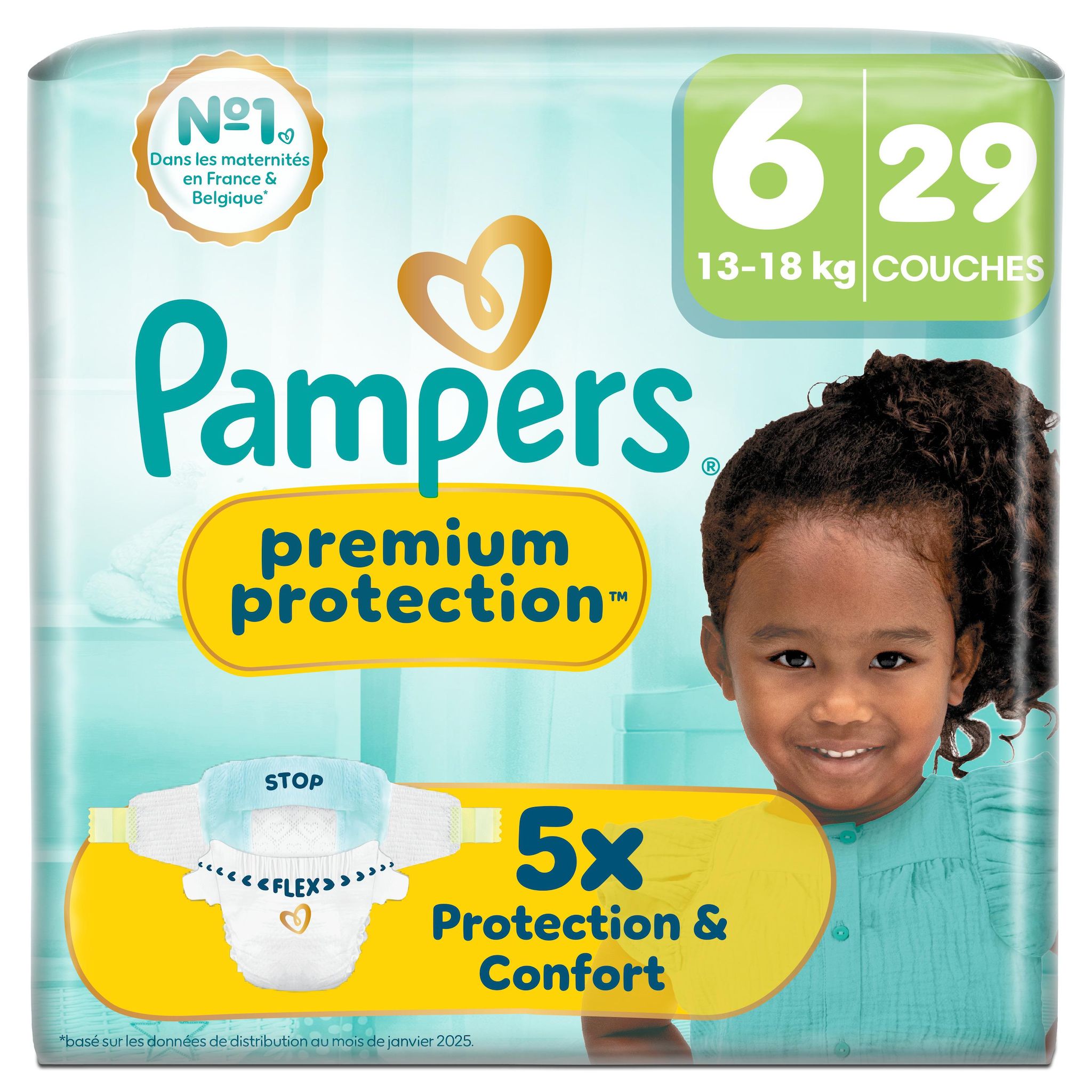 PAMPERS Premium Protection couches taille 6 (13-18kg) 29 couches
