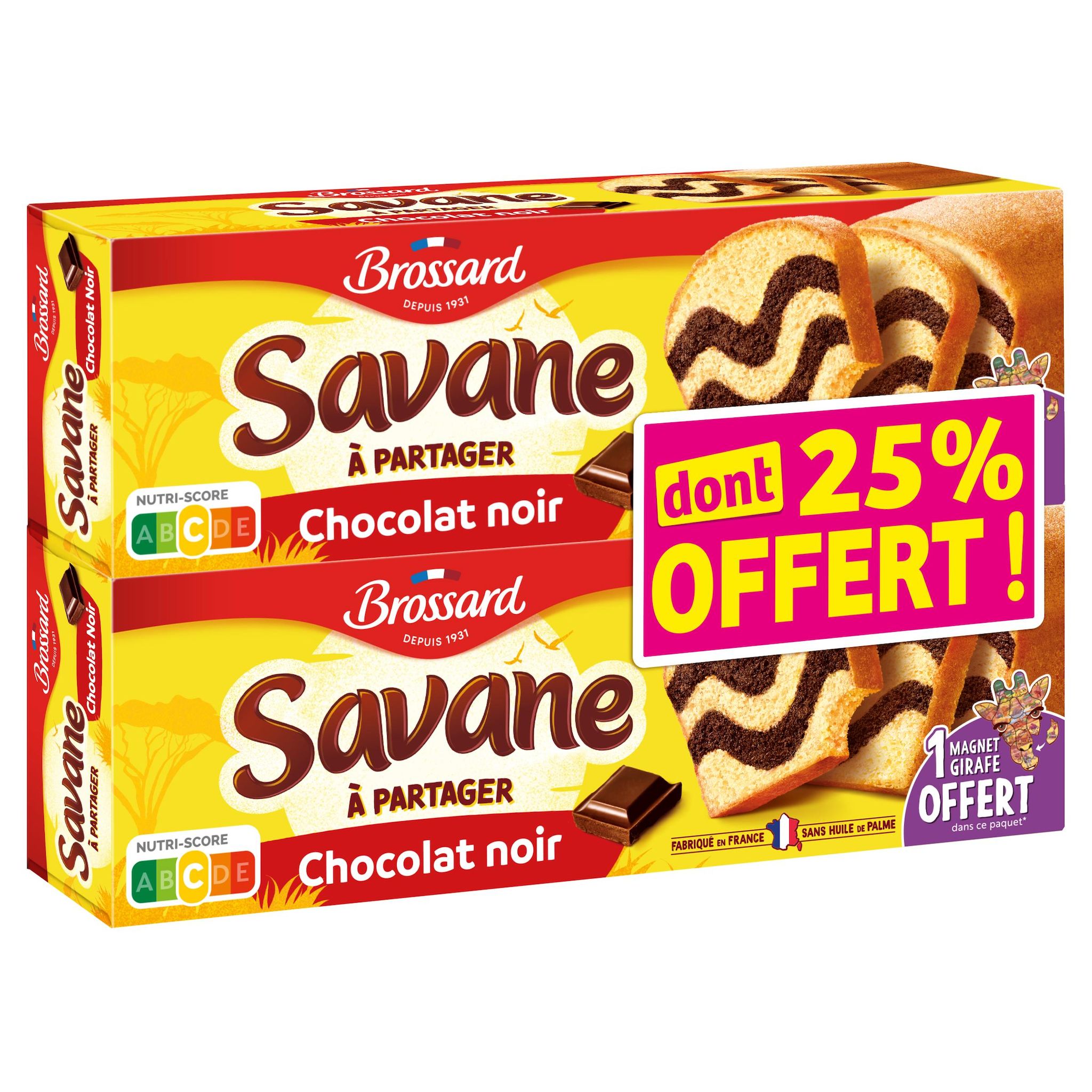BROSSARD Savane gâteaux marbrés au chocolat noir 2x310g