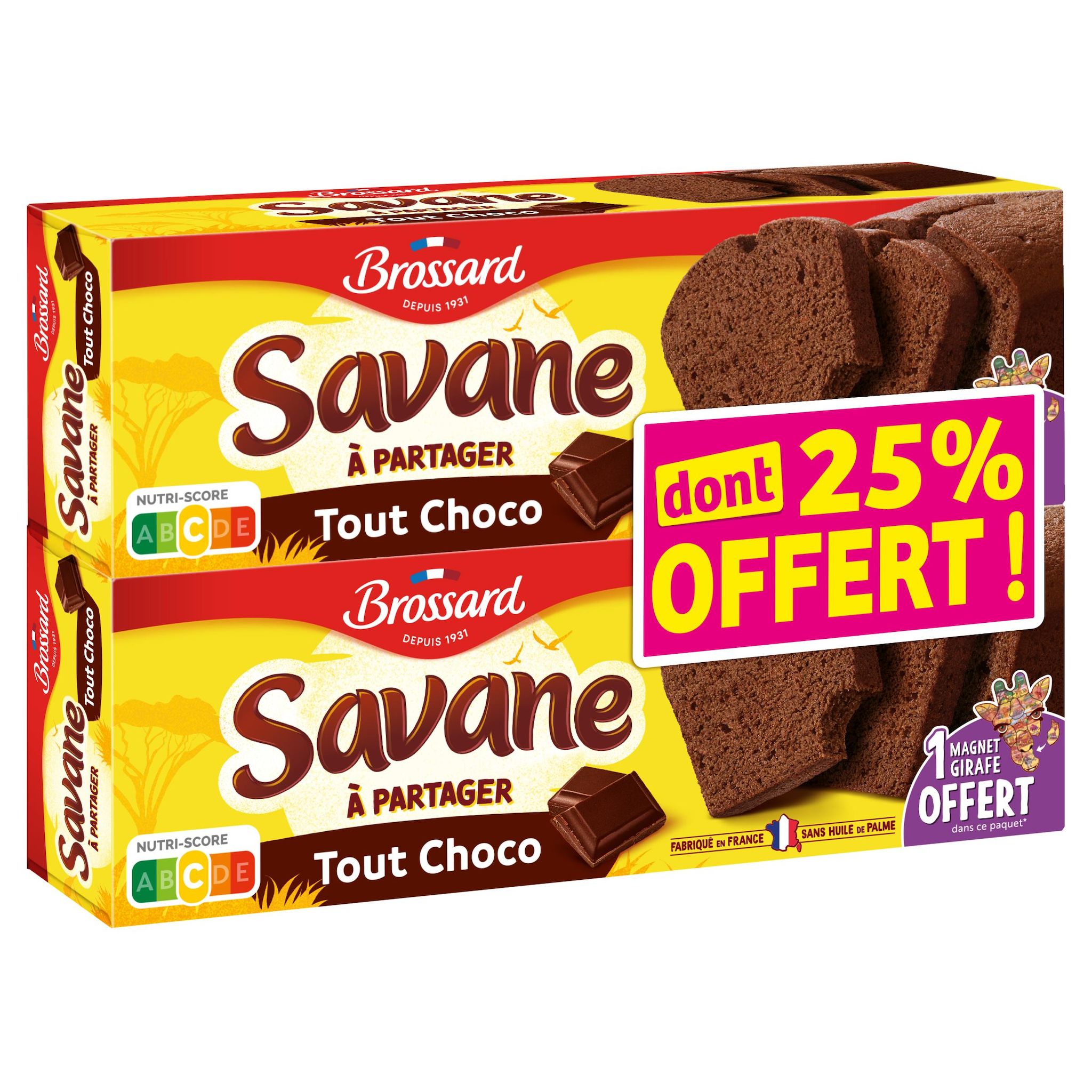 BROSSARD Savane gâteau moelleux au chocolat format promo 2x155g