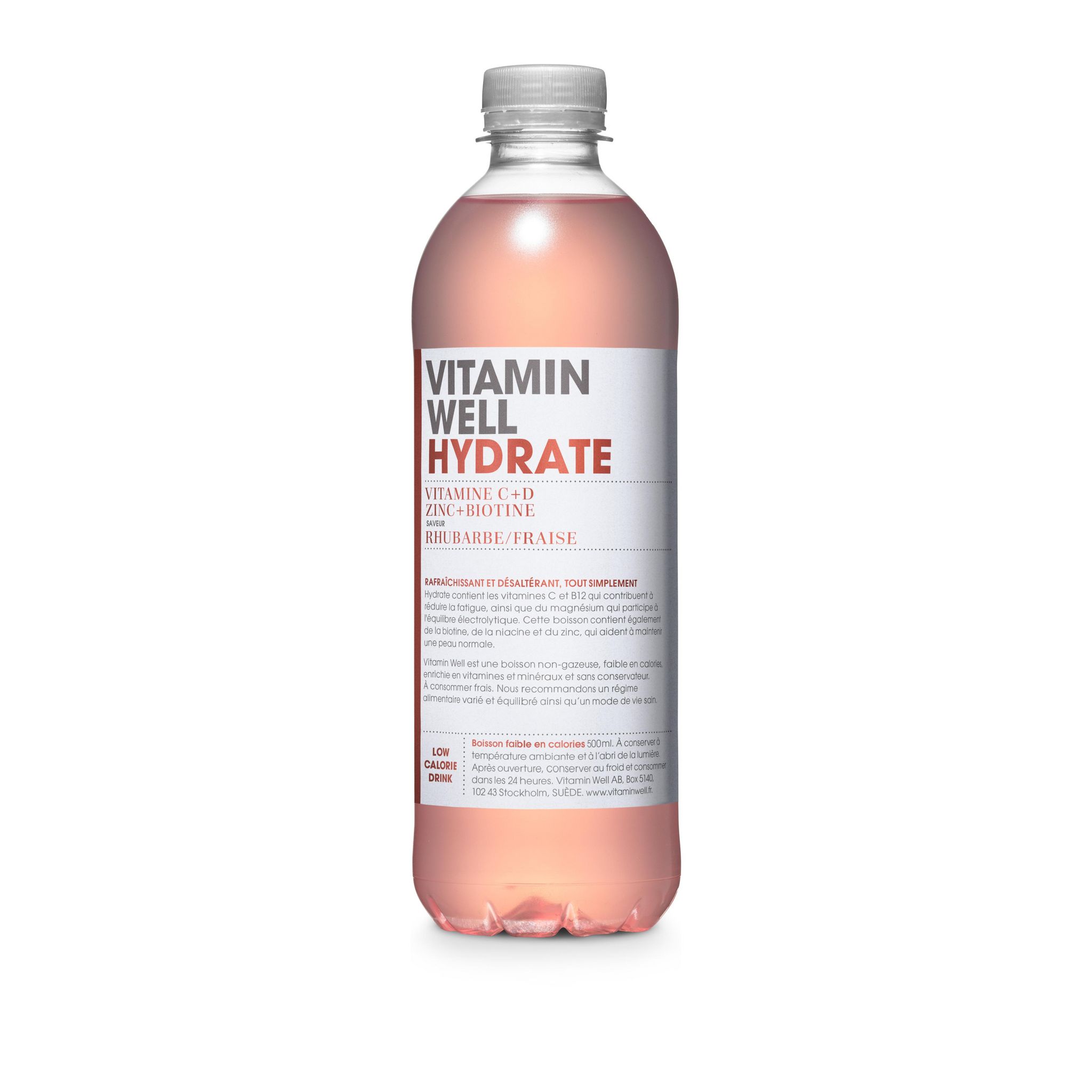 VITAMIN WELL Vitamin Well Hydrate boisson à la vitamine C D zinc et biotine saveur fraise rhubarbe 50cl