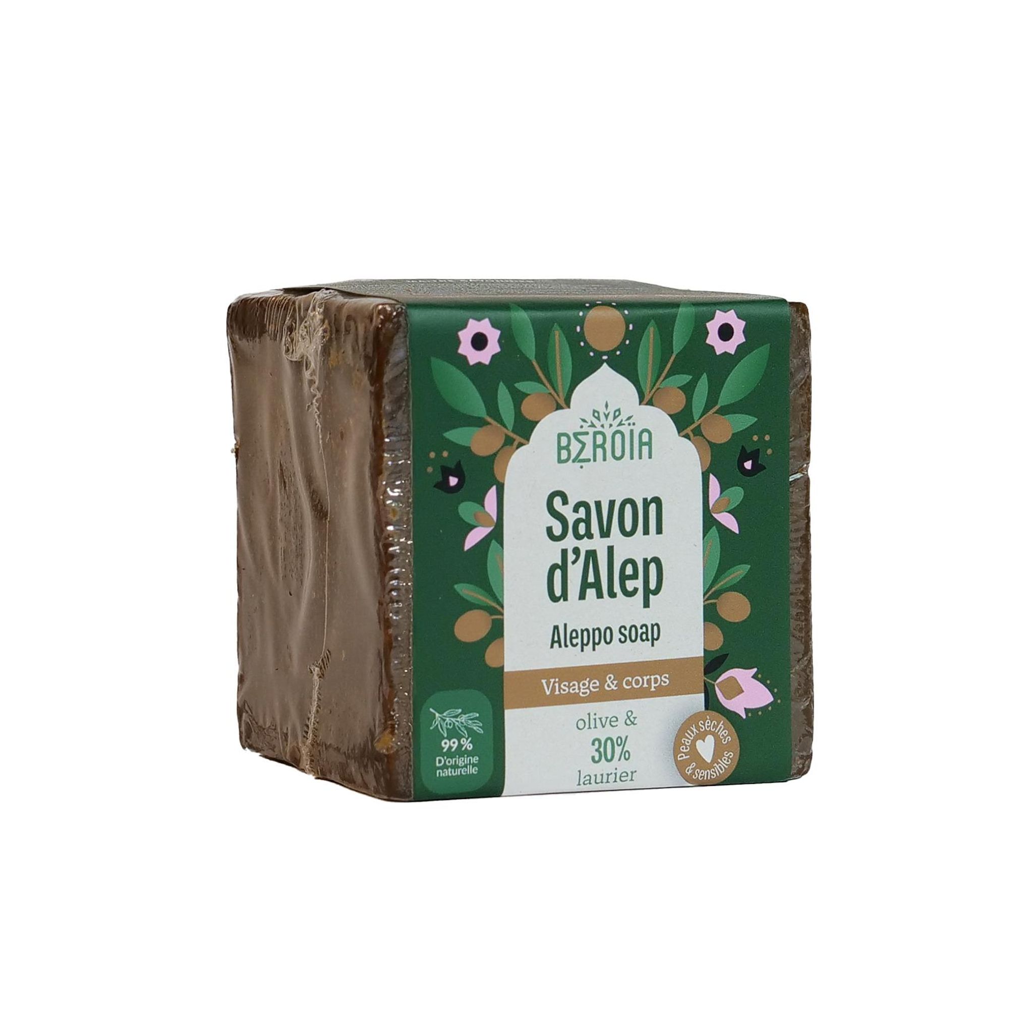 BEROIA Savon d'Alep huiles d'olive et de baies de laurier 170g