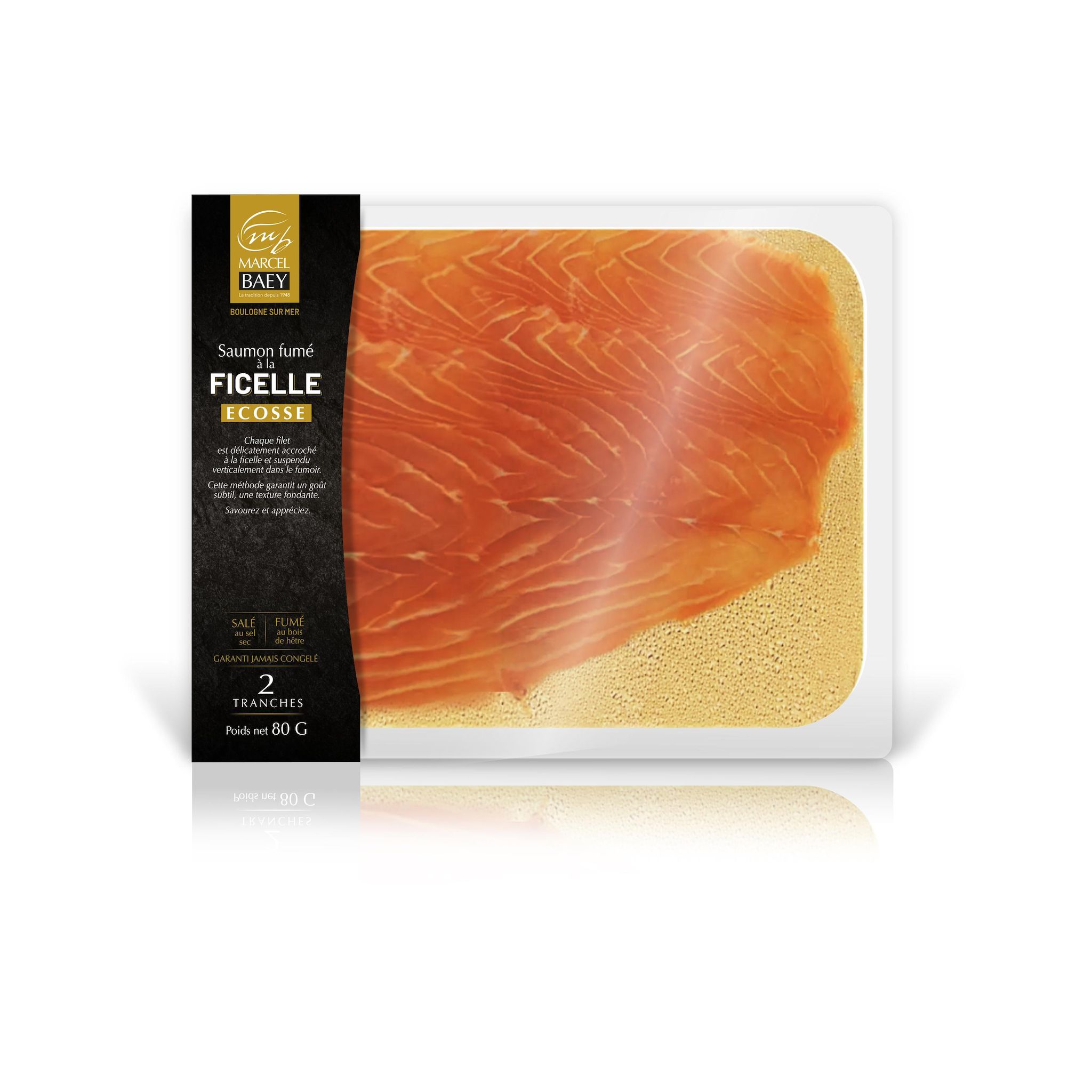 MARCEL BAEY Saumon fumé à la ficelle Ecosse 2 tranches 80g