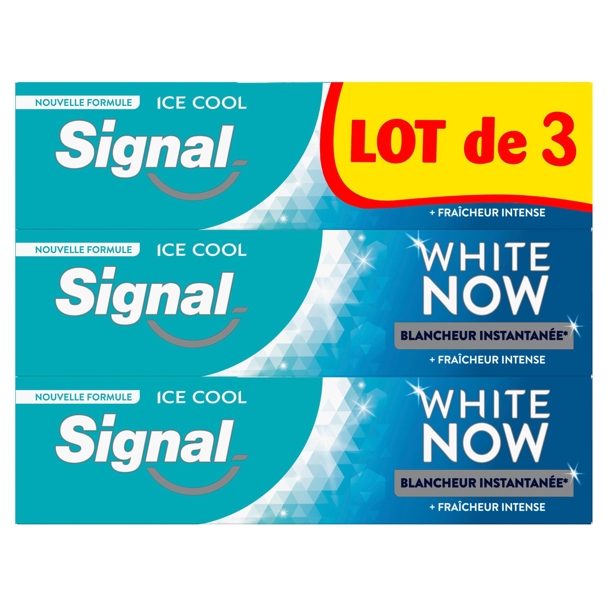 SIGNAL White Now Dentifrice blancheur et fraîcheur intense 3x75ml