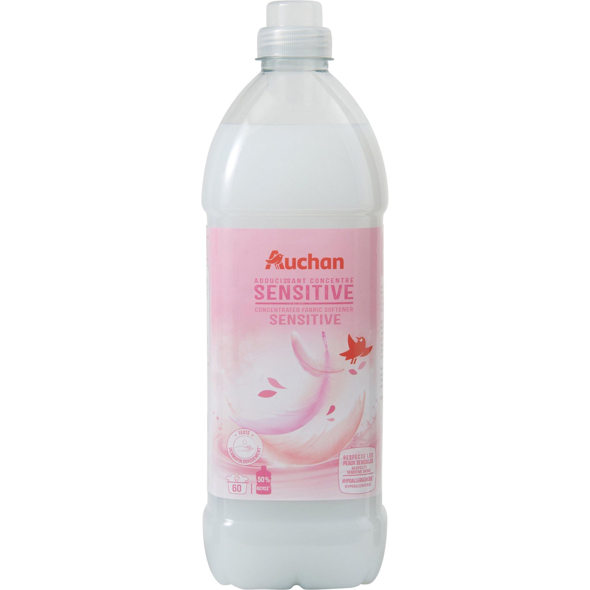 AUCHAN Assouplissant concentré peaux sensibles 1,5l