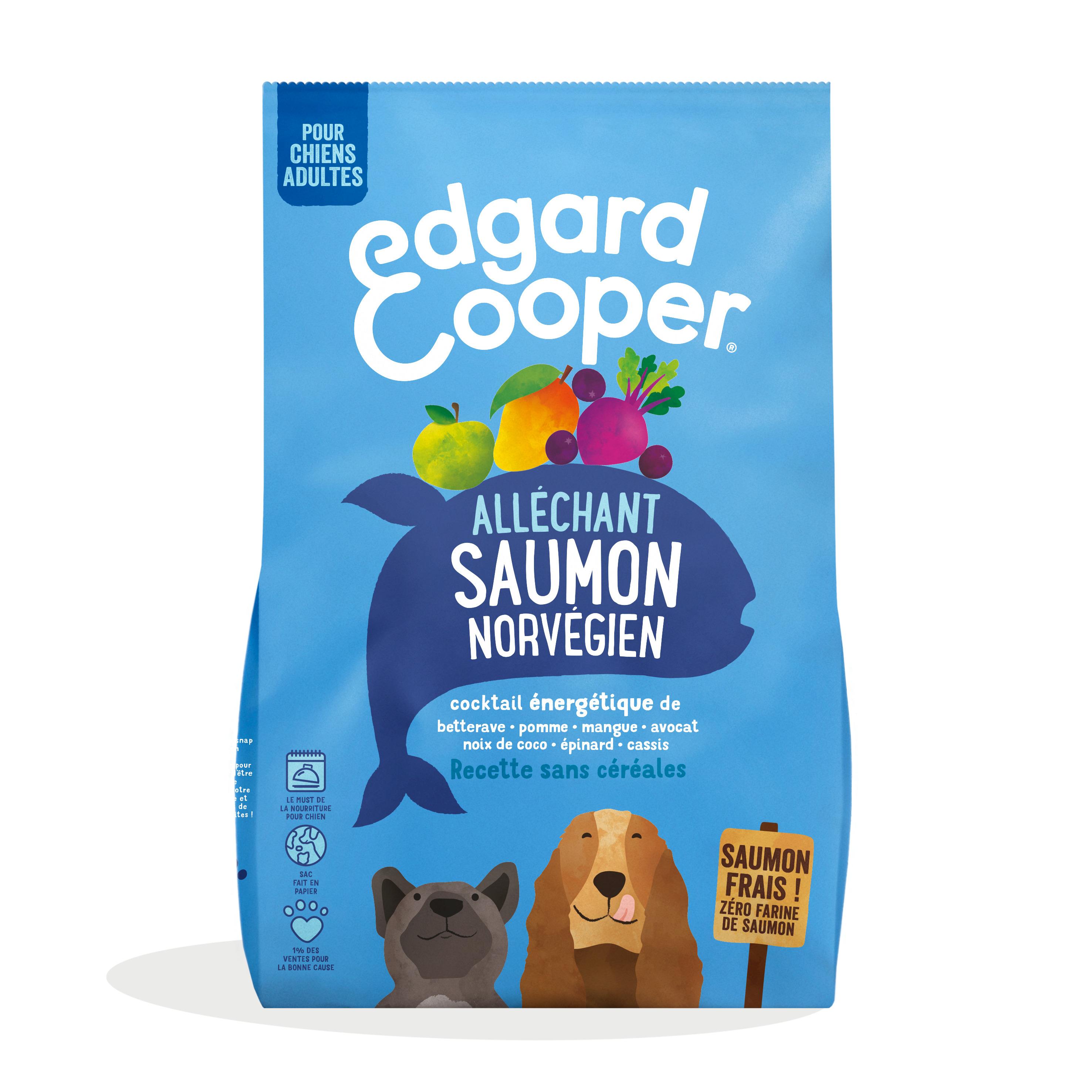 EDGAR & COOPER Croquettes au saumon sans céréales hypoallergéniques pour chiens adultes 1kg