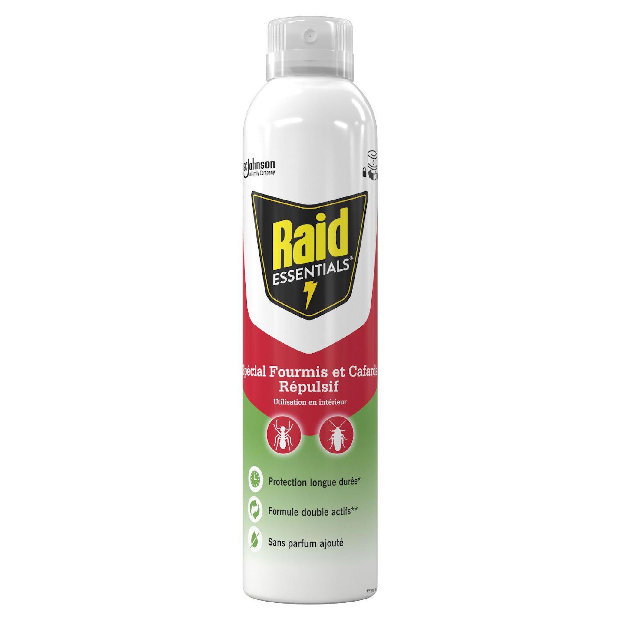 RAID Aérosol répulsif anti-fourmis et cafards sans parfum 300ml
