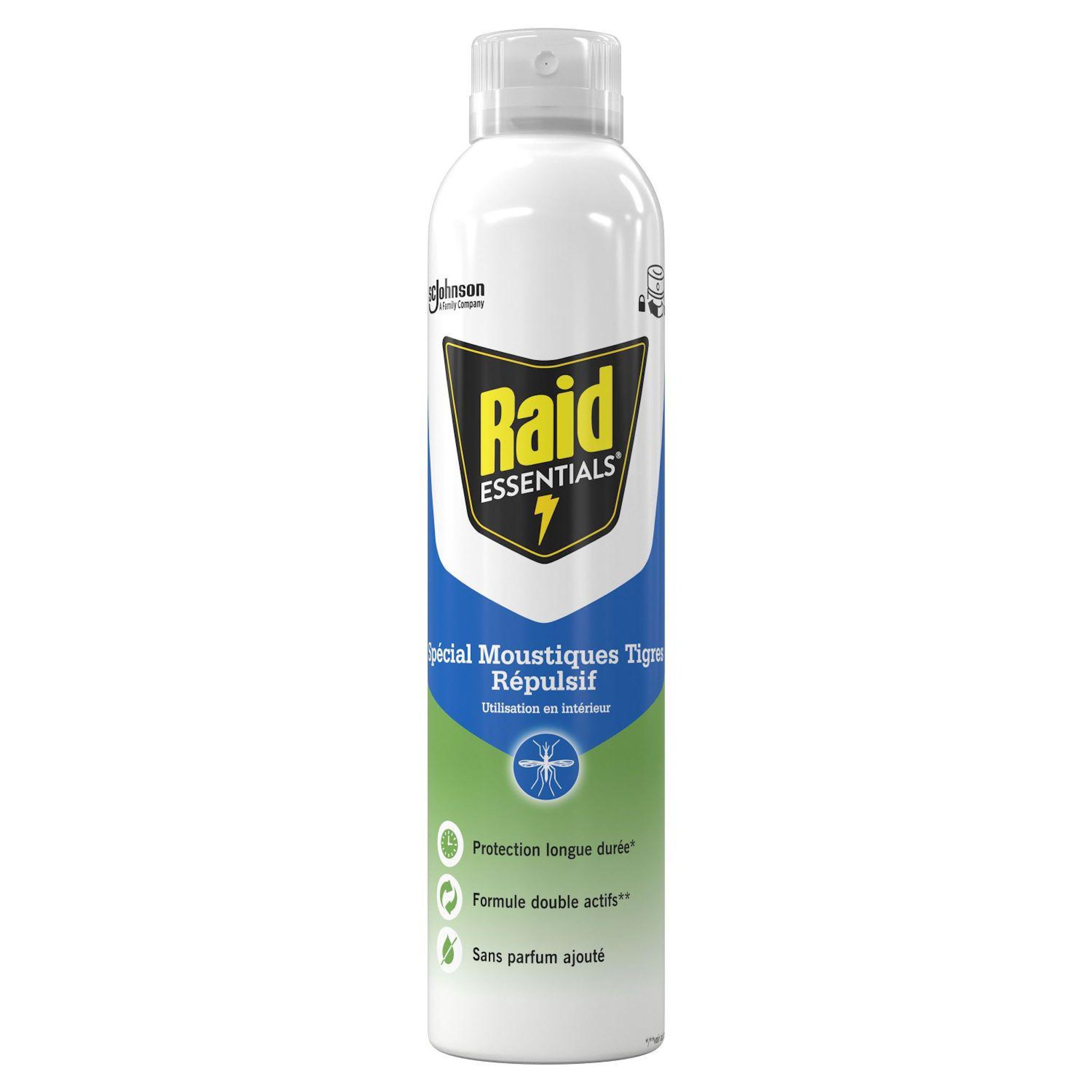 RAID Essentials aerosol répulsif moustiques et moustiques tigres sans parfum 300ml