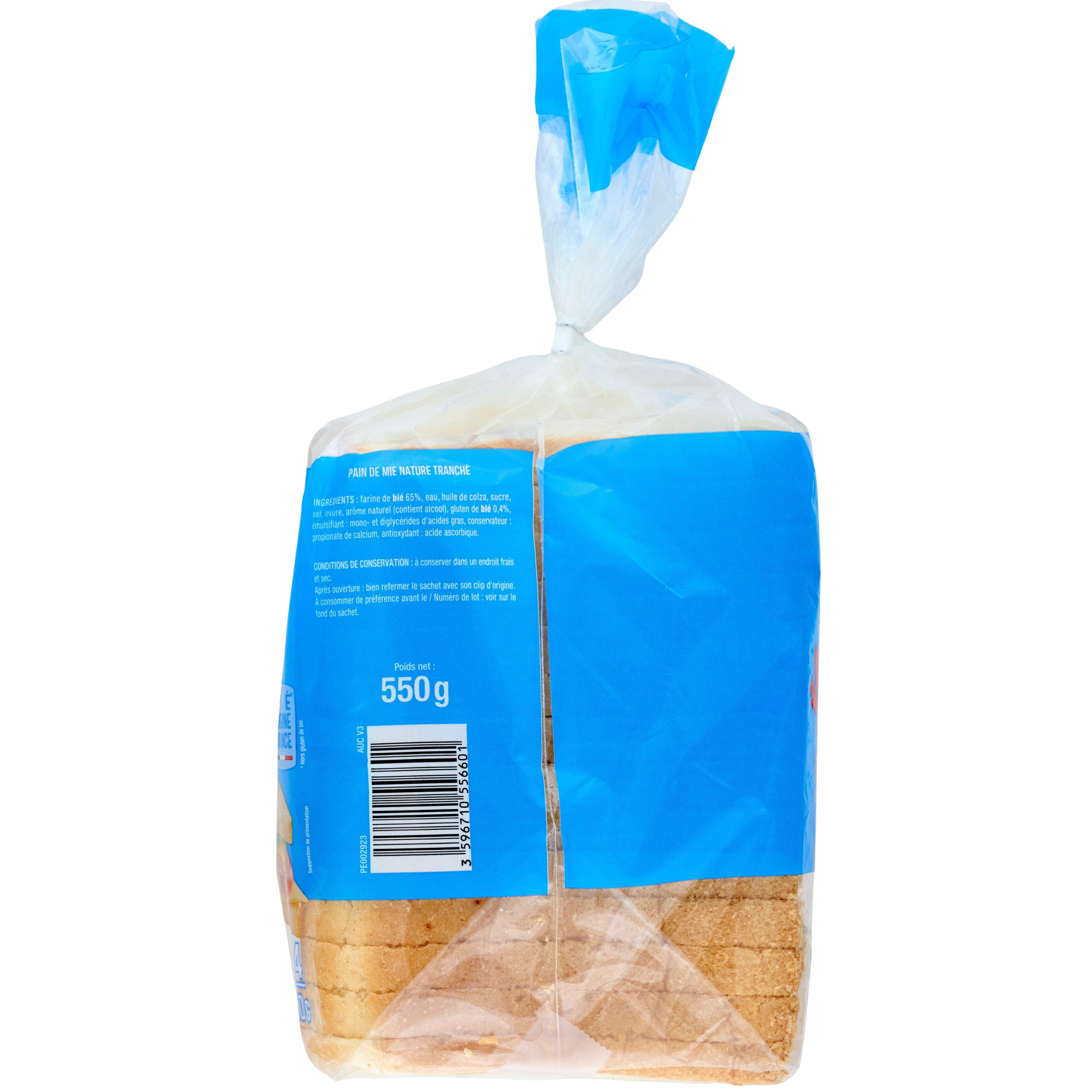 Voir la diapositive 4 : AUCHAN Pain de mie nature grandes tranches spécial sandwich 550g