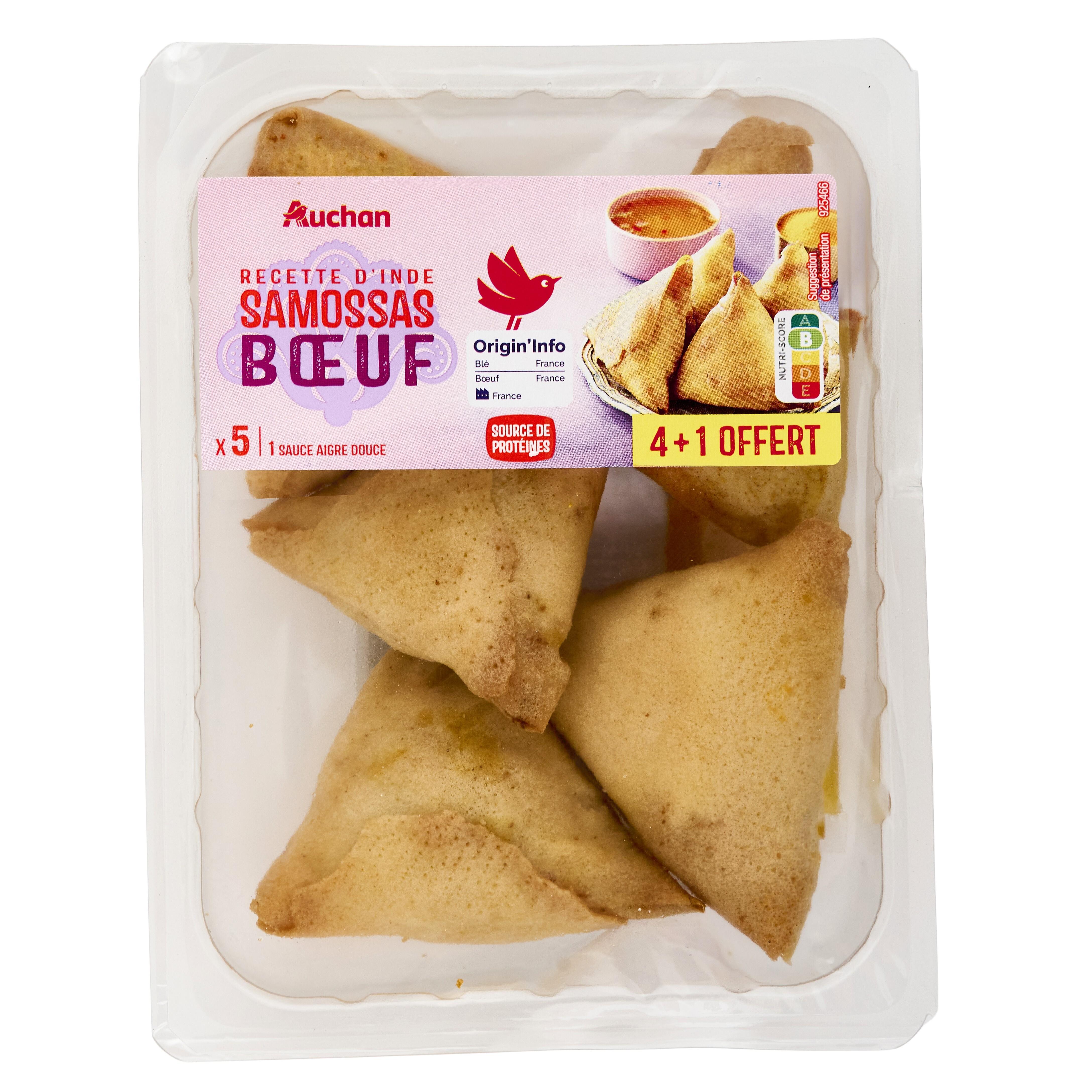 AUCHAN Samossas de boeuf avec sauce 270g format promo