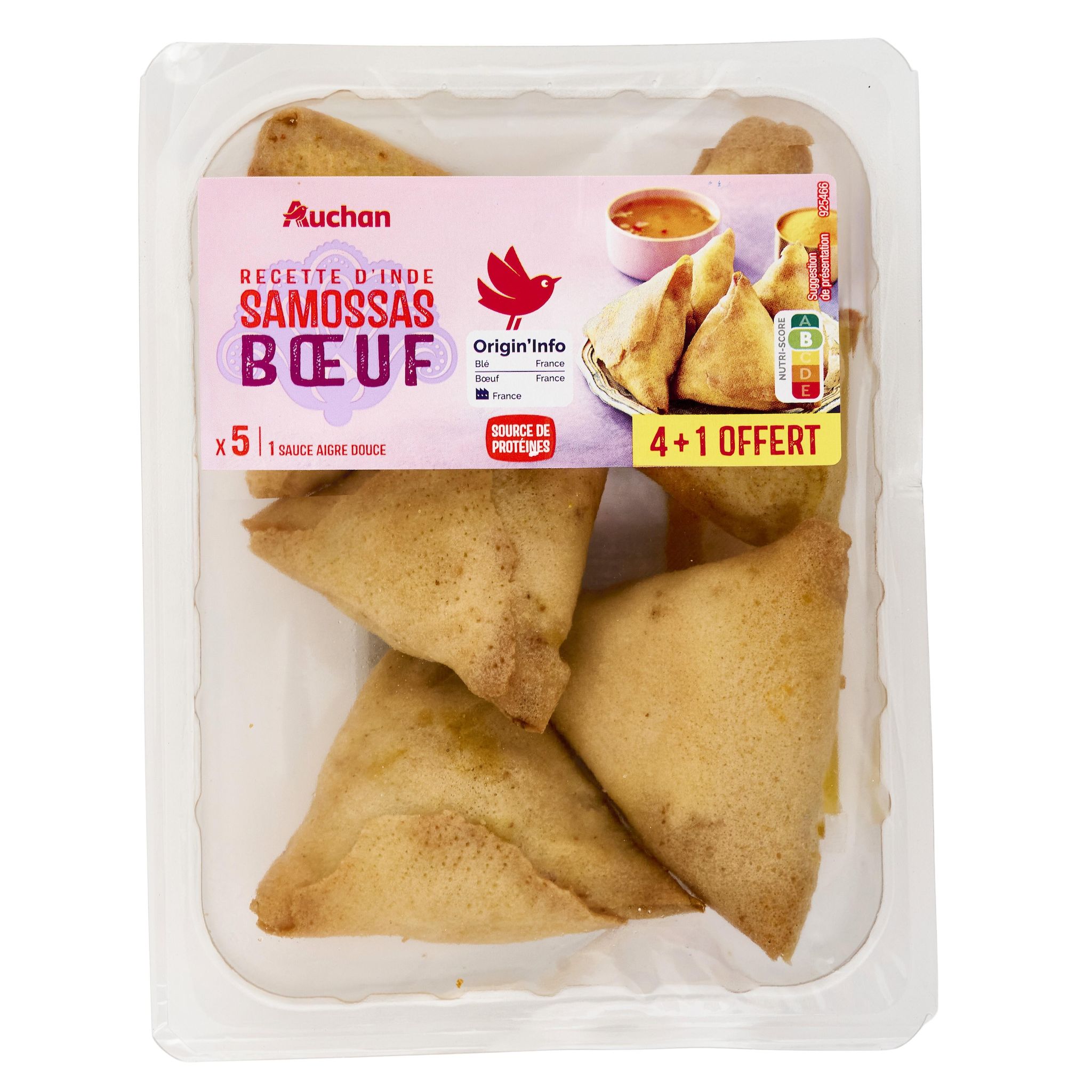 AUCHAN Samossas de boeuf avec sauce 270g format promo