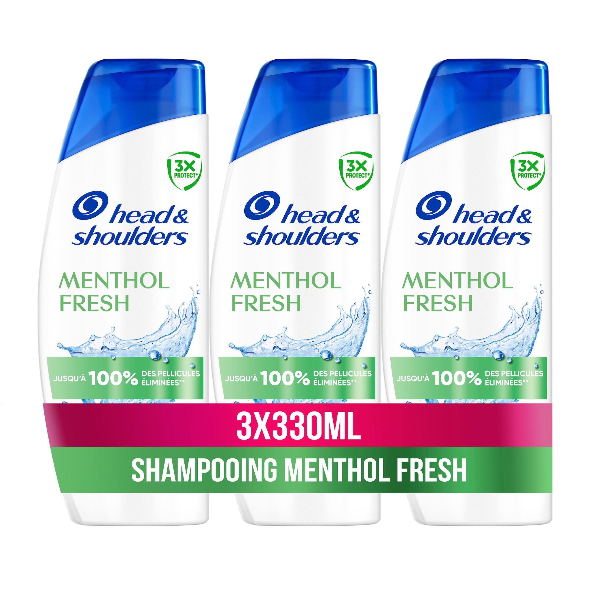HEAD & SHOULDERS Shampooing menthol fresh 3x330ml