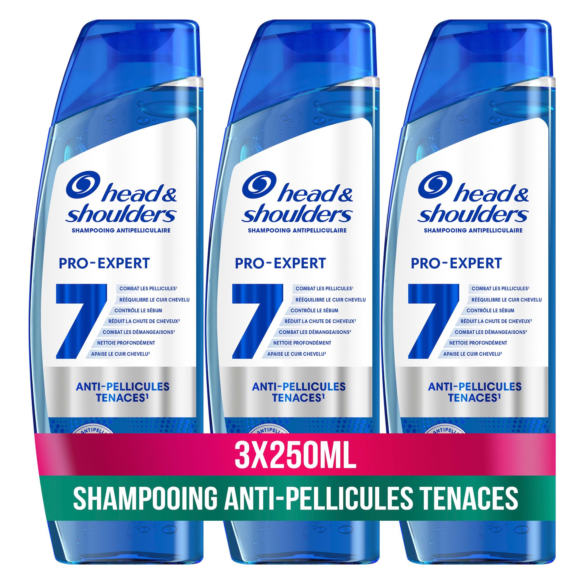 HEAD & SHOULDERS Shampooing pro expert 7 anti pellicules tenaces 3x250ml