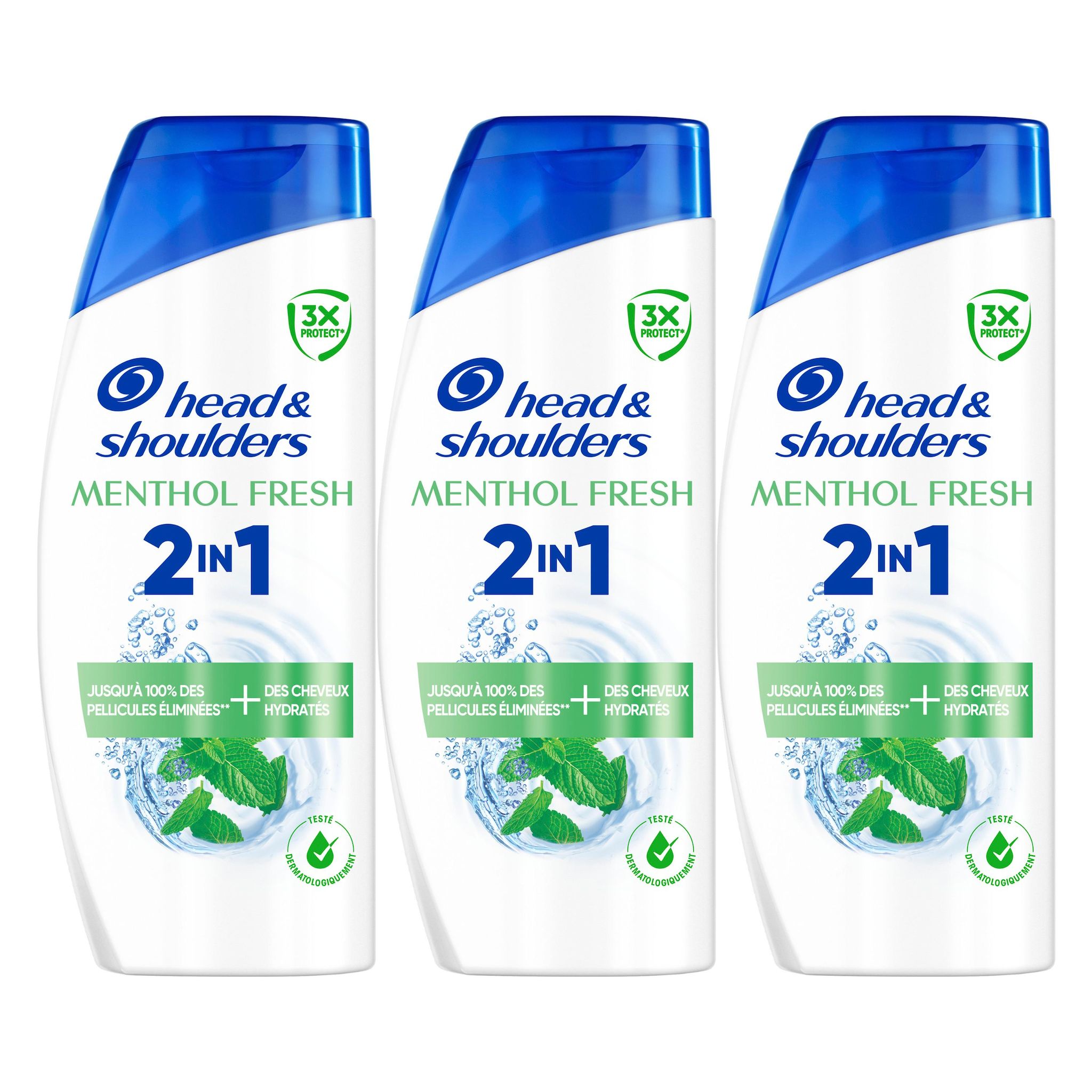 HEAD & SHOULDERS Shampooing menthol fresh 2en1 3x300ml