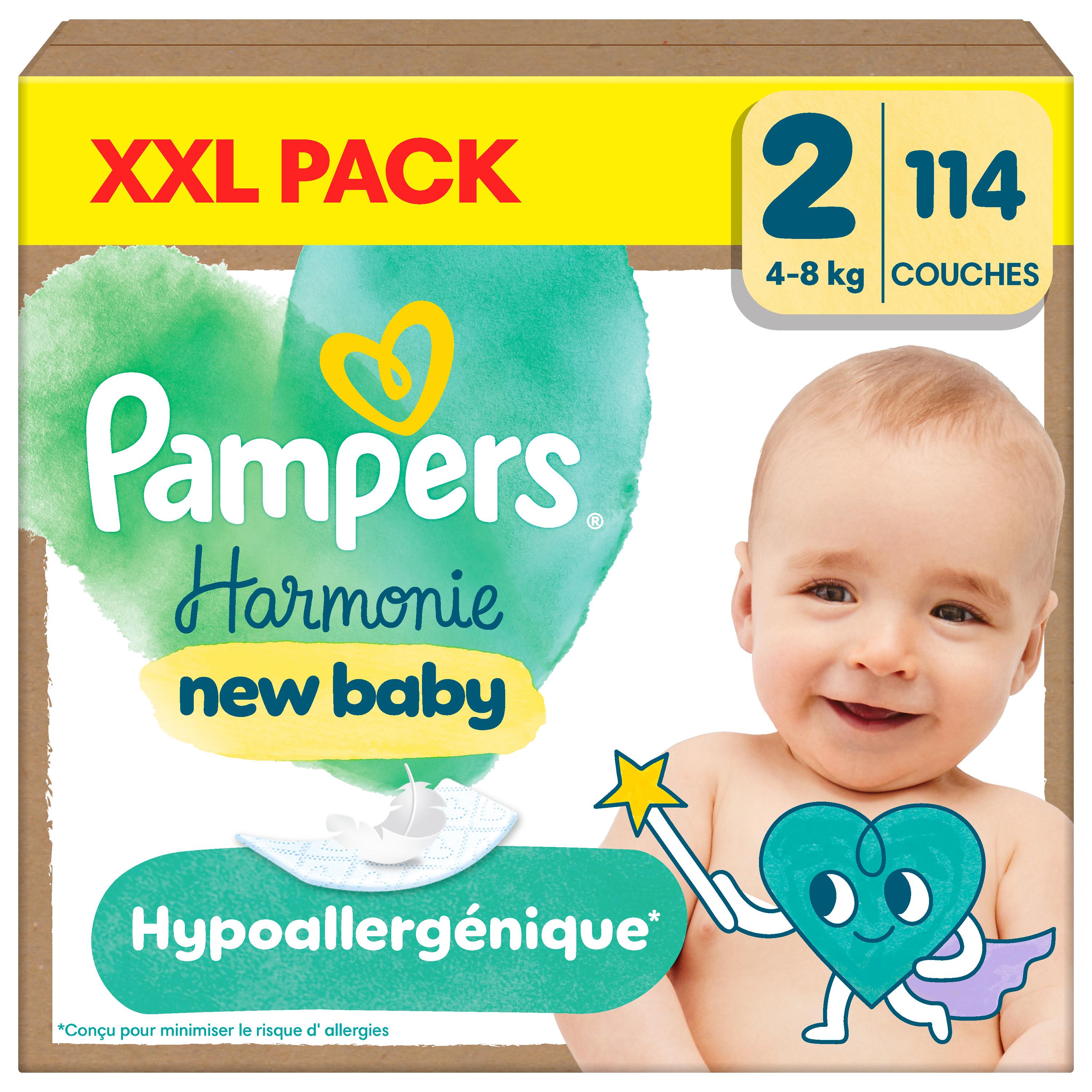PAMPERS Harmonie nouveau-né couches taille 2 (4-8kg) 114 couches