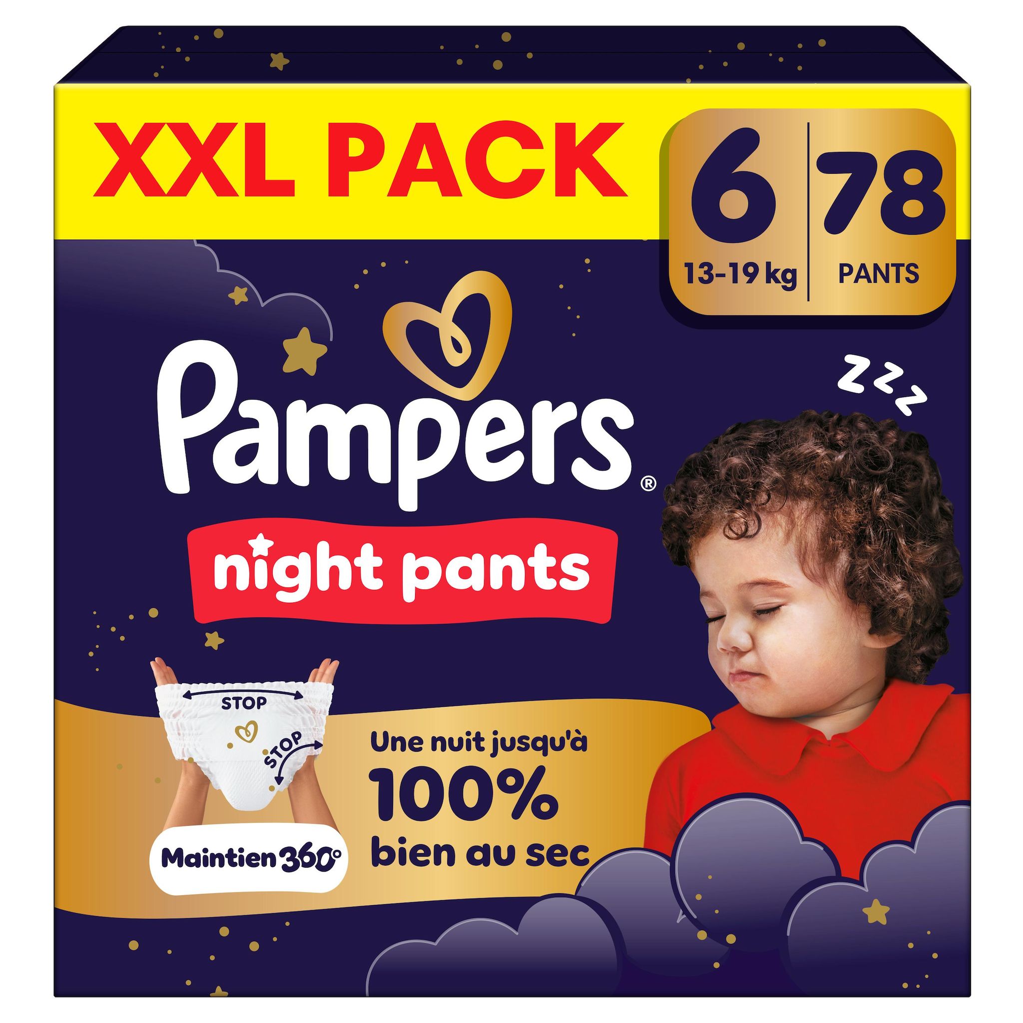 PAMPERS Couches-culottes nuit taille 6 (13-19kg) 78 couches-culottes