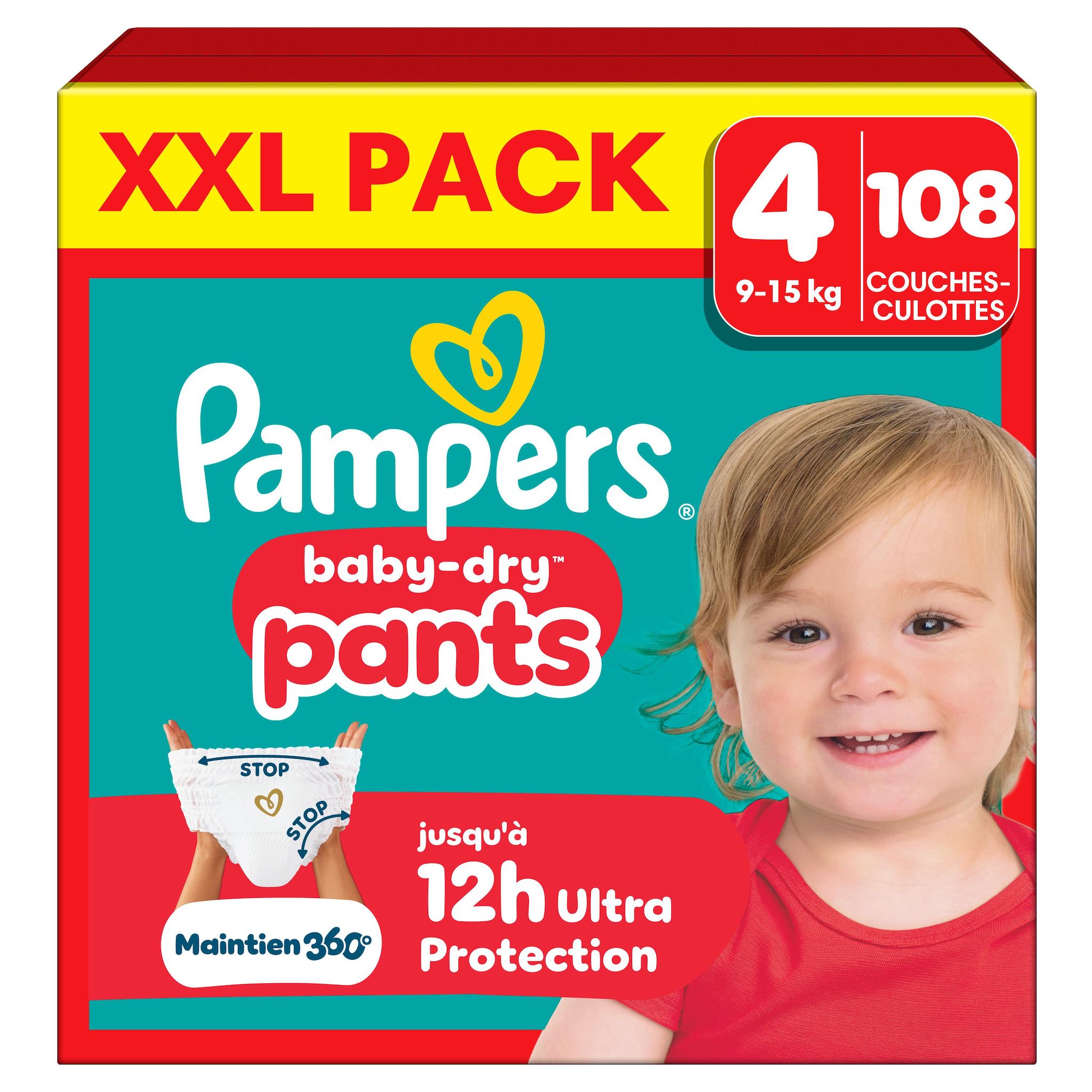 PAMPERS Baby Dry couches-culottes taille 4 (9-15kg) 108 couches-culottes