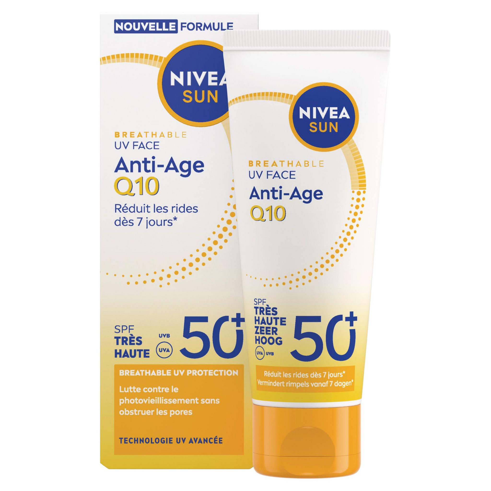 Voir la diapositive 2 : NIVEA Sun Q10 anti-âge visage solaire SPF50+ 40ml