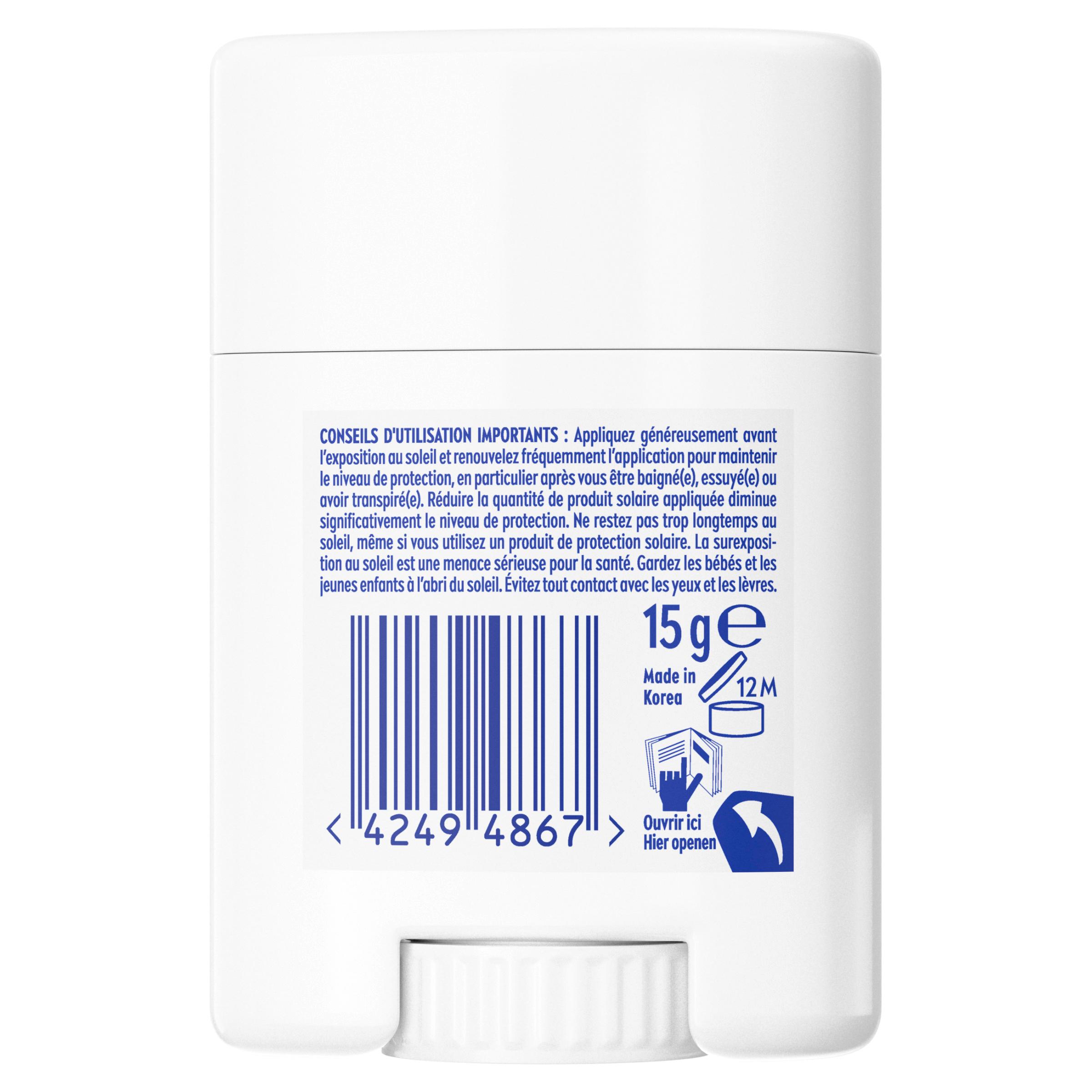 Voir la diapositive 2 : NIVEA Sun Stick Silky UV SPF50+ 15g