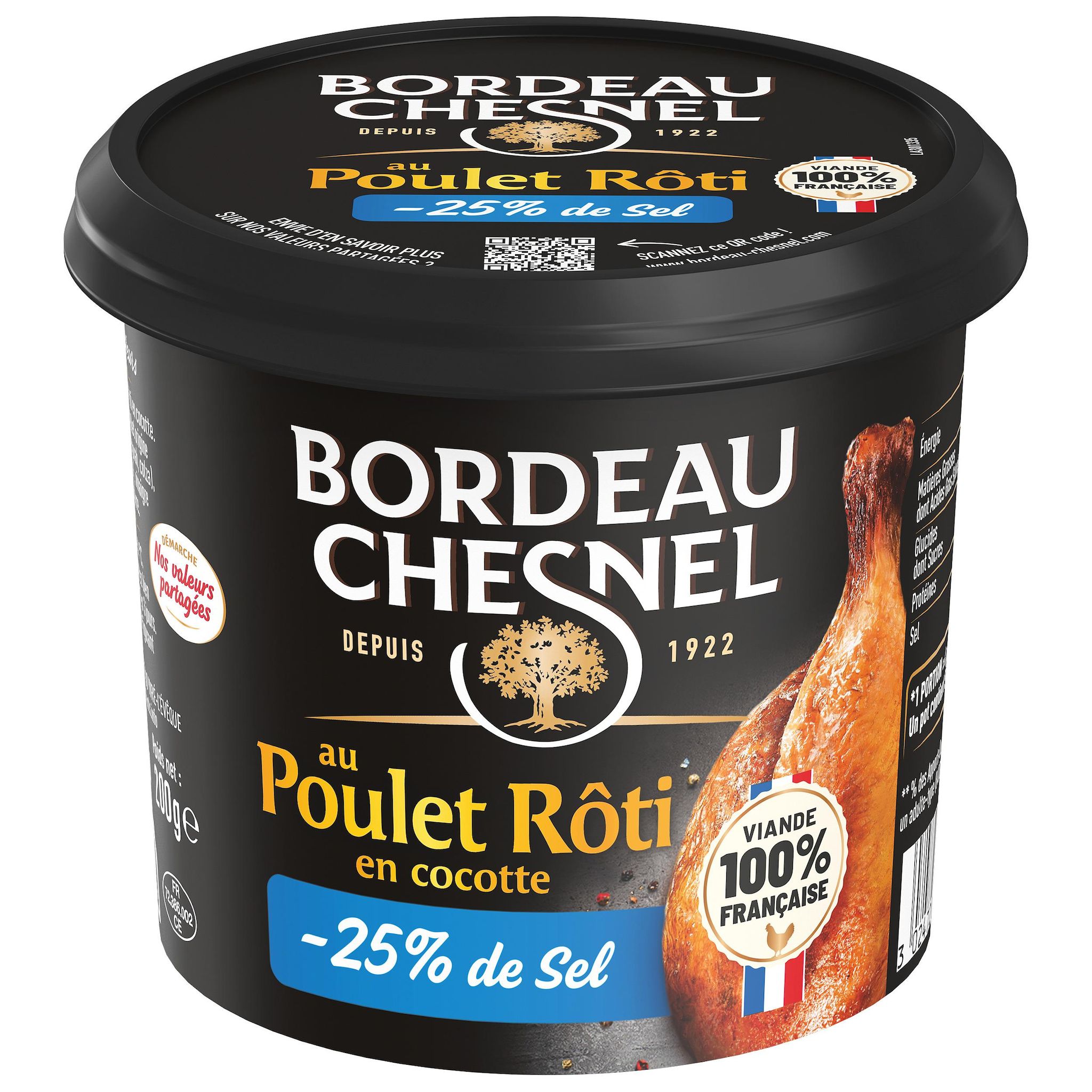 BORDEAU CHESNEL Spécialité charcutière poulet rôti cocotte -25% de sel 200g