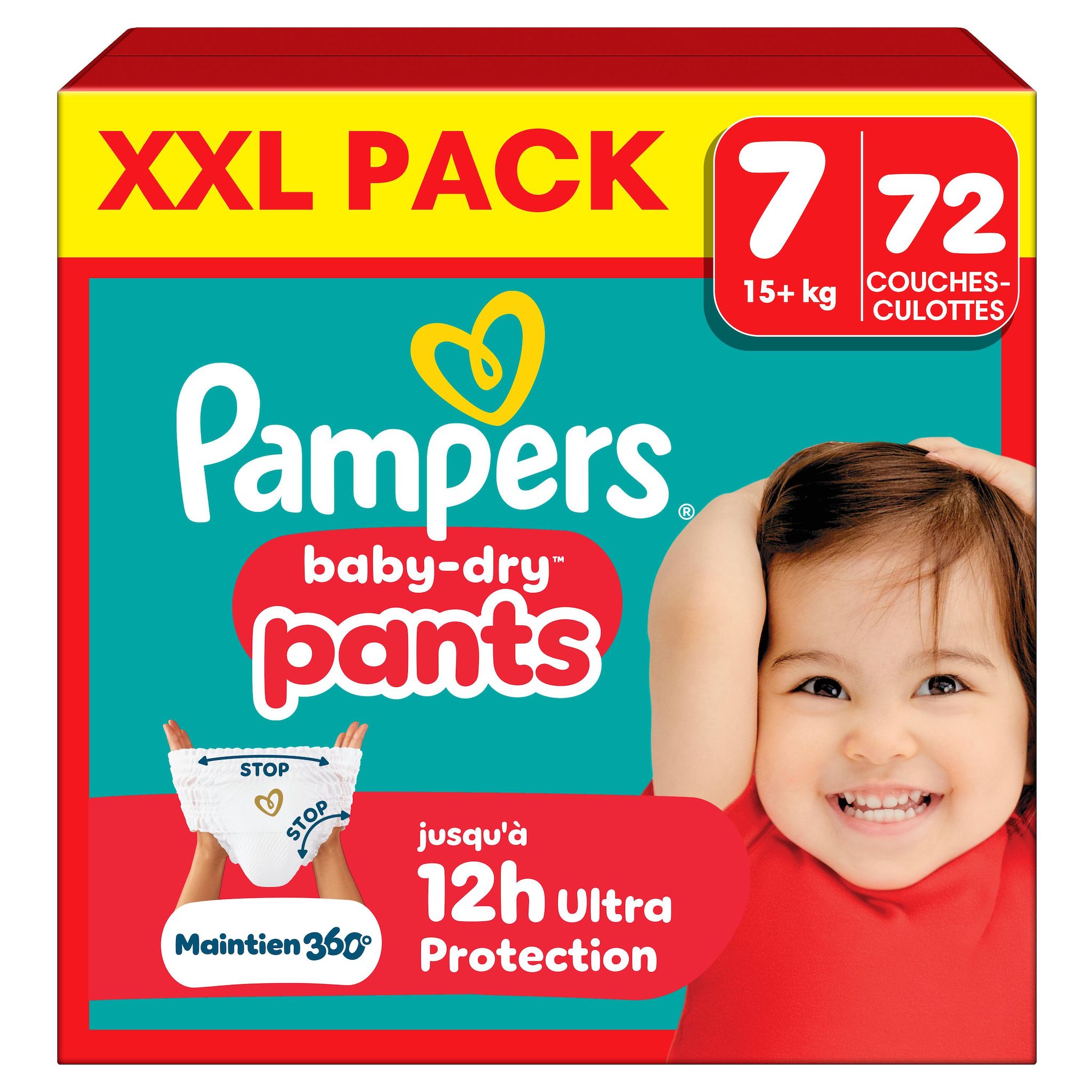 PAMPERS Baby Dry couches-culottes taille 7 (15kg+) 72 couches-culottes
