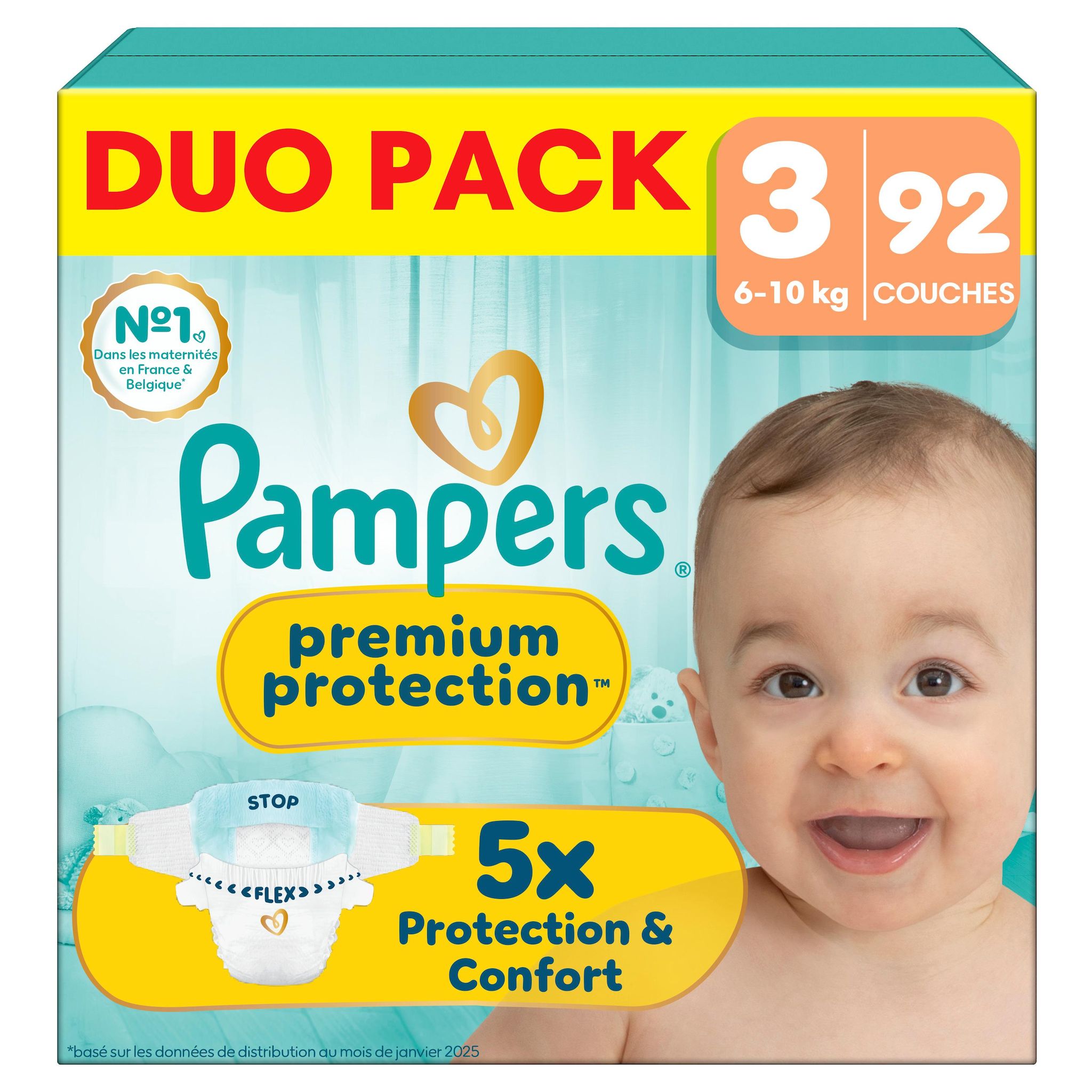 PAMPERS Premium Protection couches taille 3 (6-10kg) 92 couches