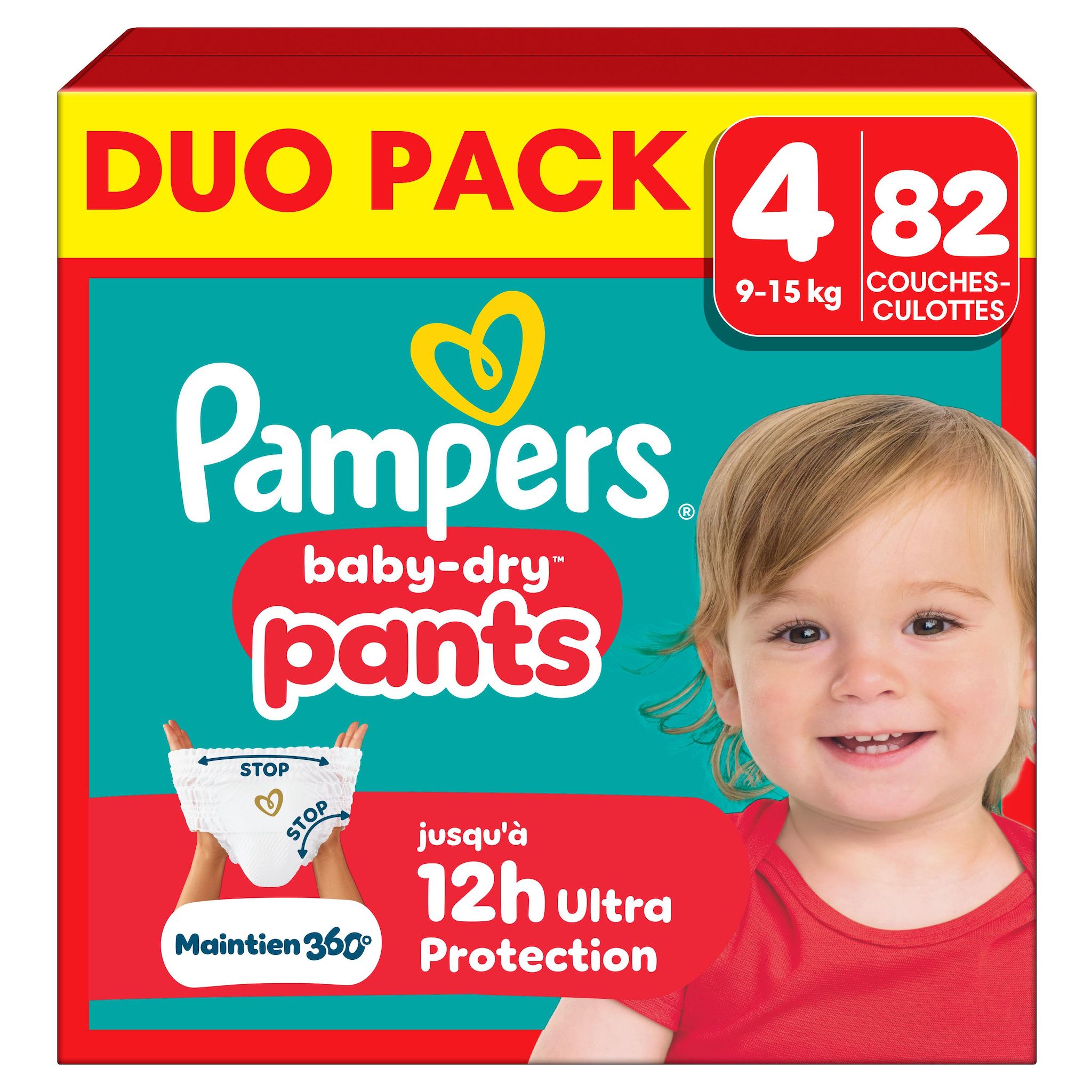 PAMPERS Baby Dry couches-culottes taille 4 (9-15kg) 82 couches-culottes