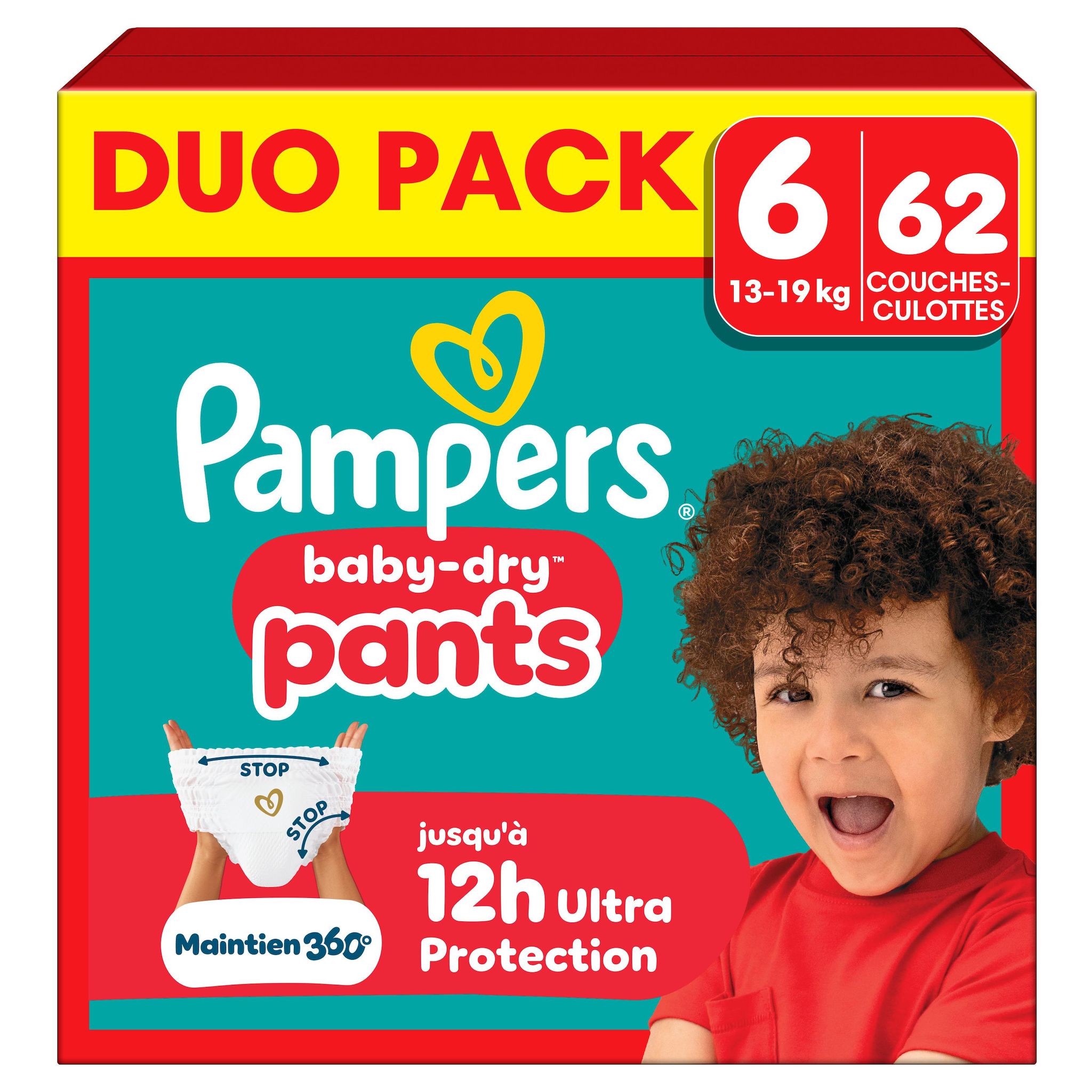 PAMPERS Baby Dry couches-culottes taille 6 (13-19kg) 62 couches-culottes