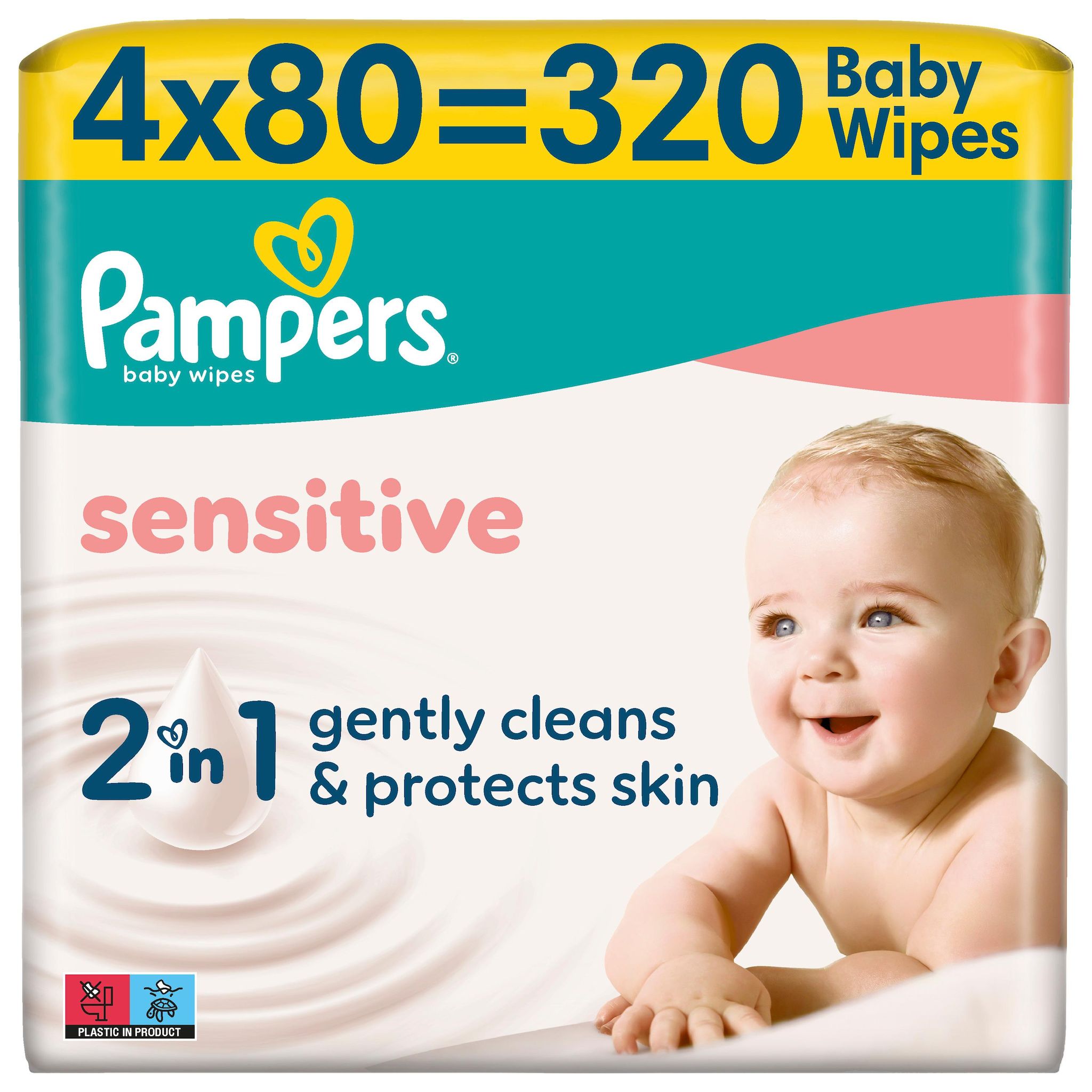 PAMPERS Sensitive lingettes bébé 4x80 320 lingettes