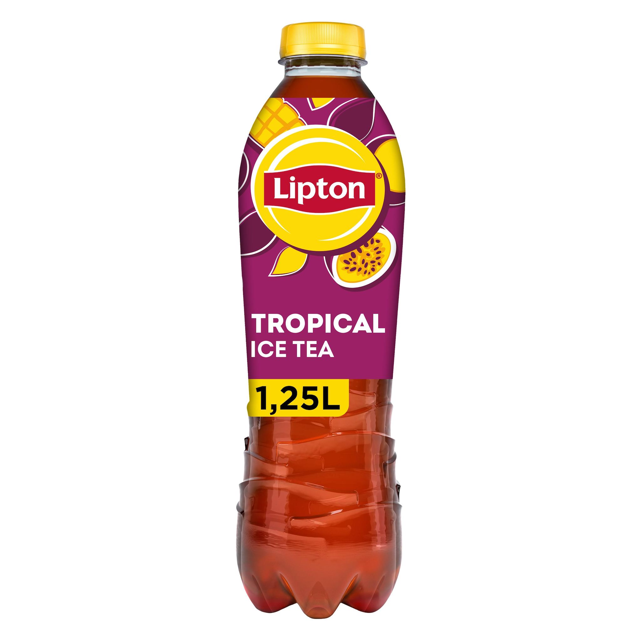 LIPTON Boisson rafraîchissante aux extraits de thé goût tropical mangue et fruit de la passion 1.25l