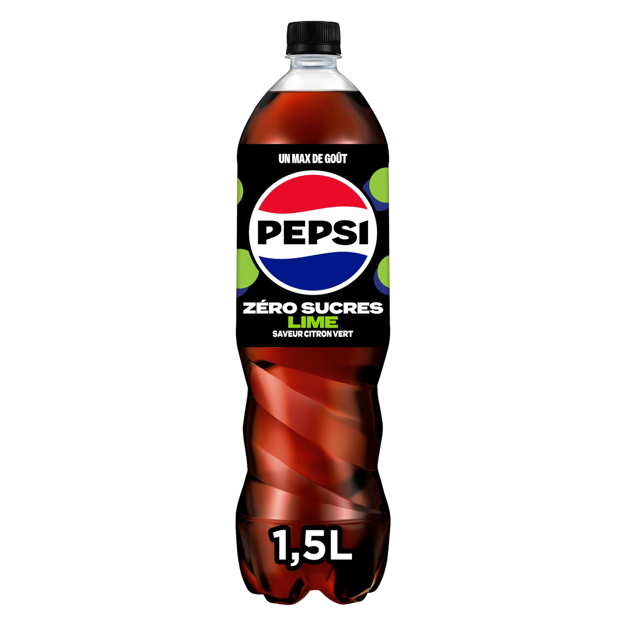 PEPSI Boisson pétillante saveur citron vert sans sucres ajoutés 1,5l