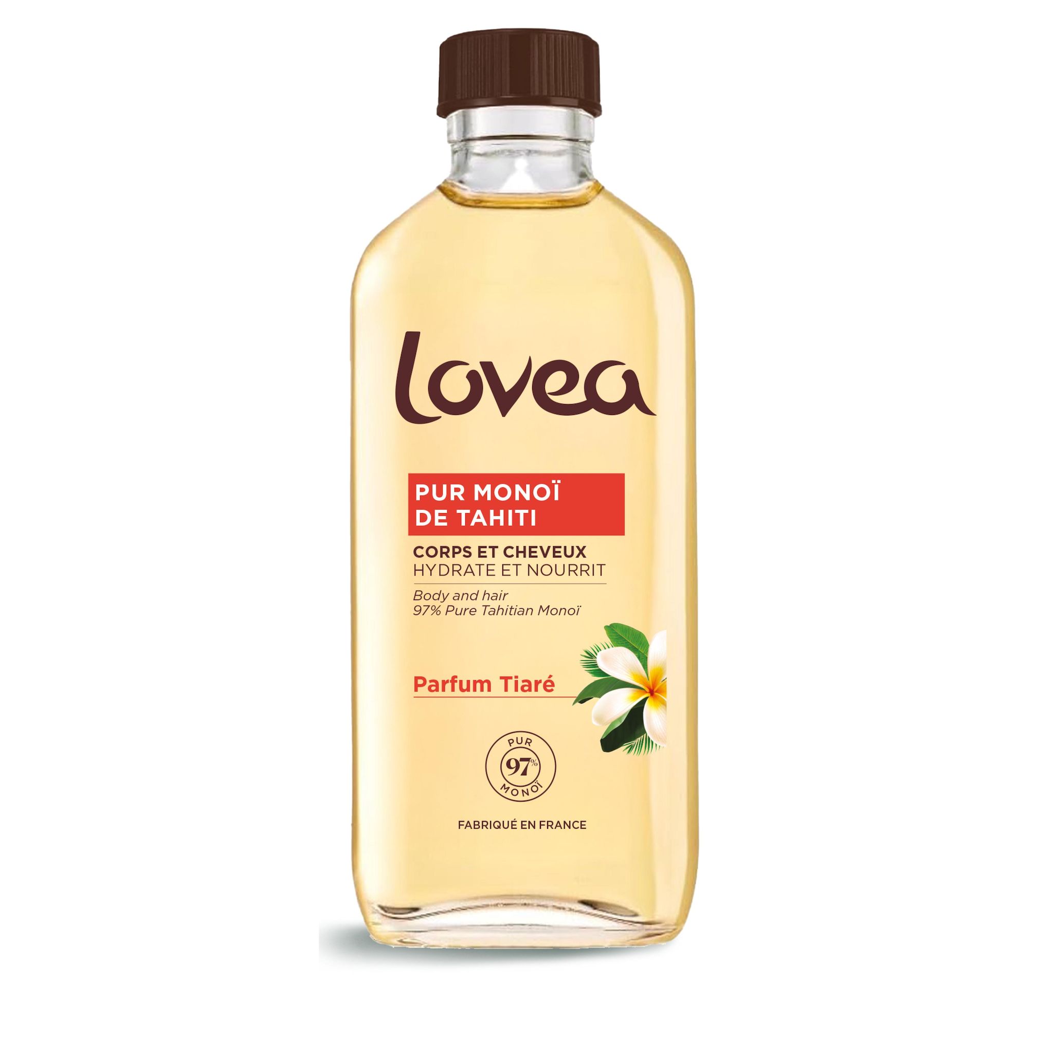 LOVEA Pur monoï de Tahiti corps et cheveux parfum tiaré 100ml