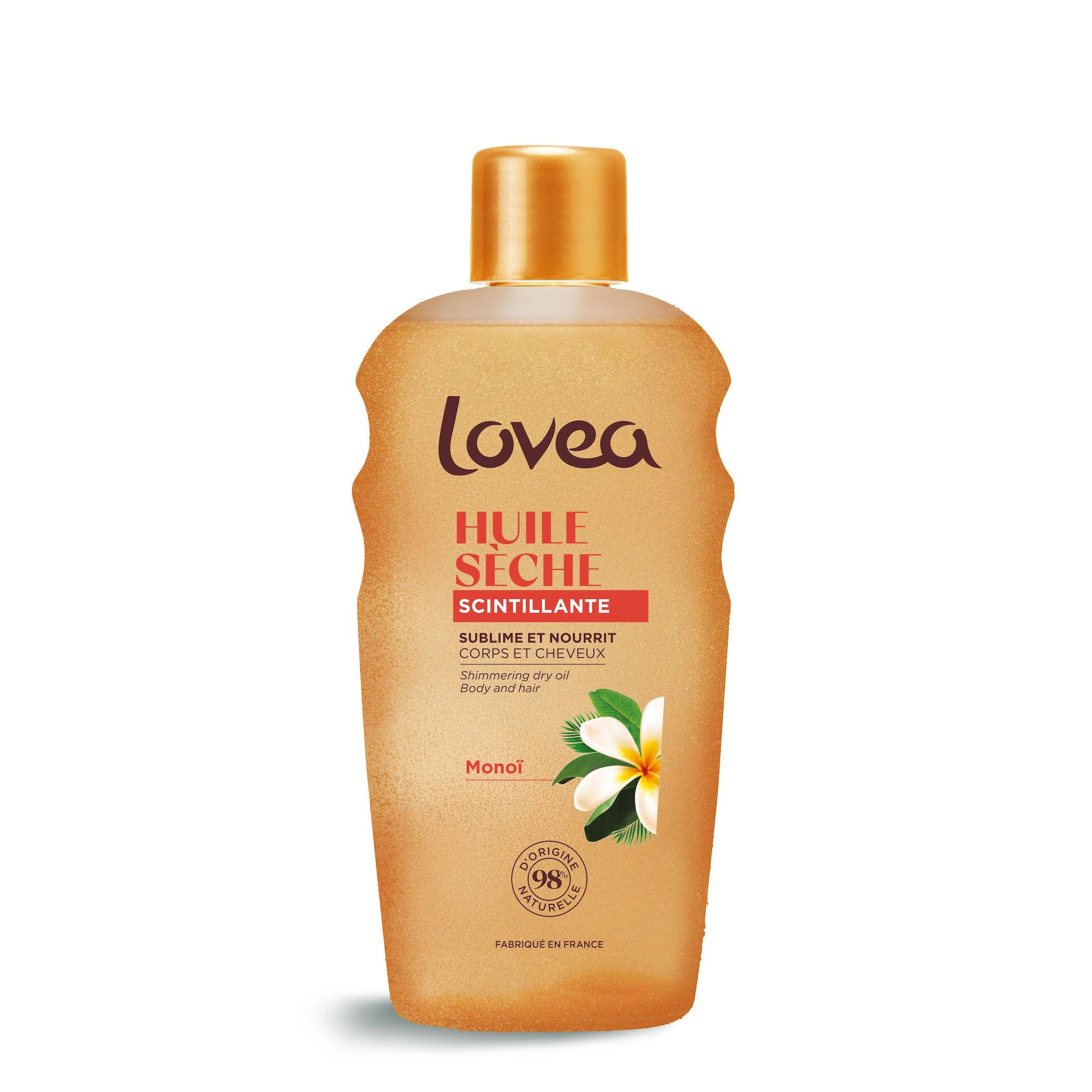 LOVEA Huile sèche scintillante au monoï corps et cheveux 150ml
