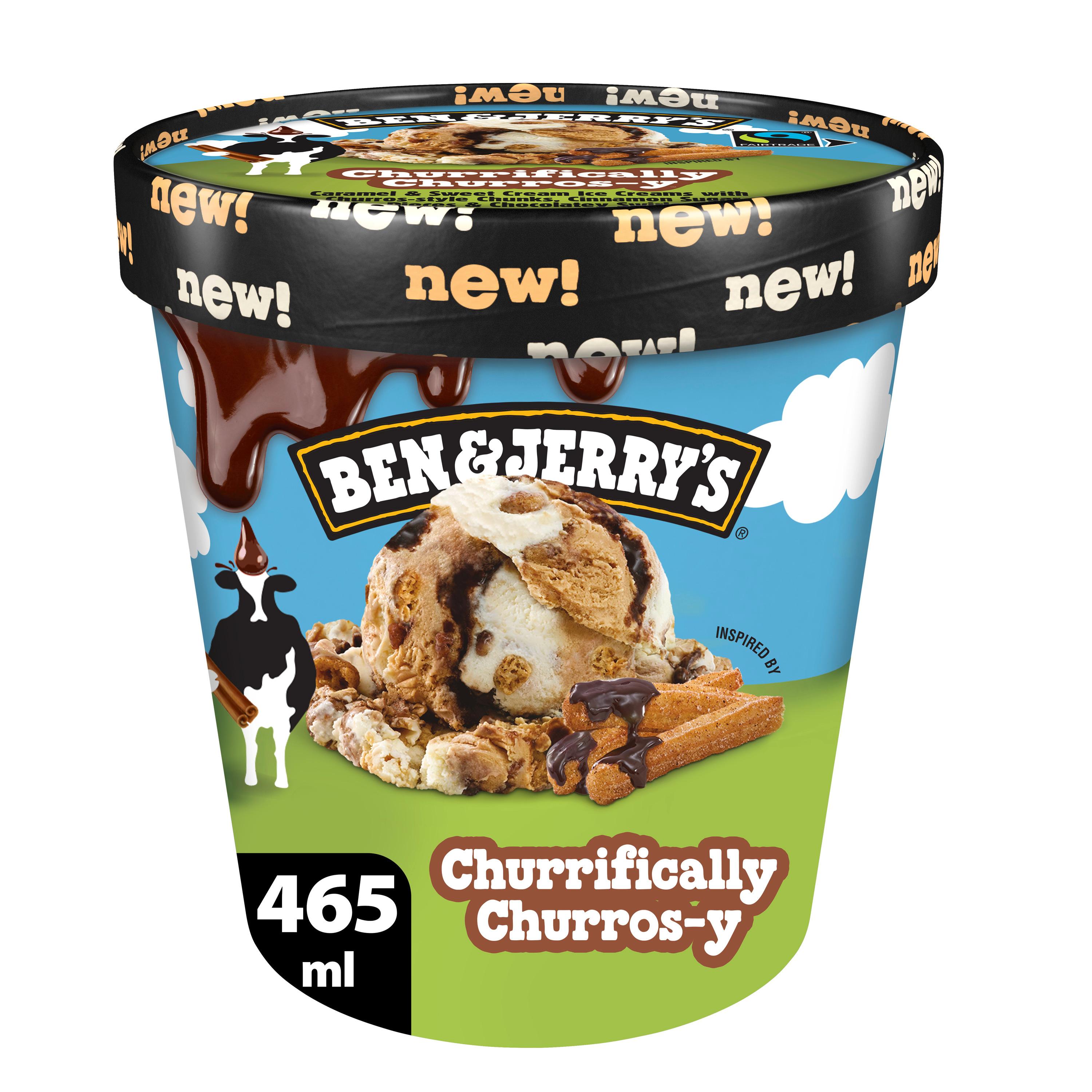 BEN & JERRY'S Crème glacée caramel et churros sauce chocolat 465ml