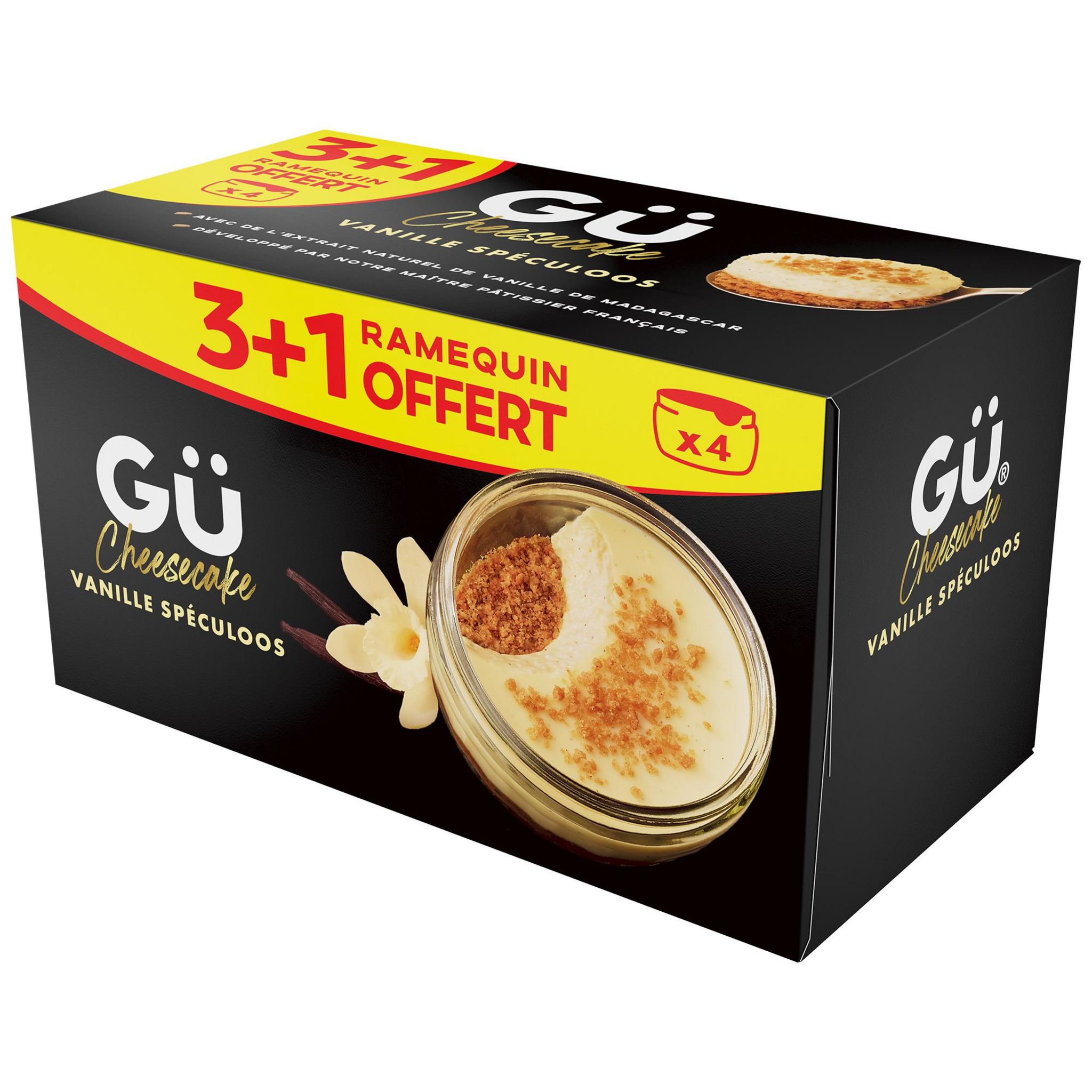 GU Cheesecake vanille spéculoos 3+1 offert 4x80g