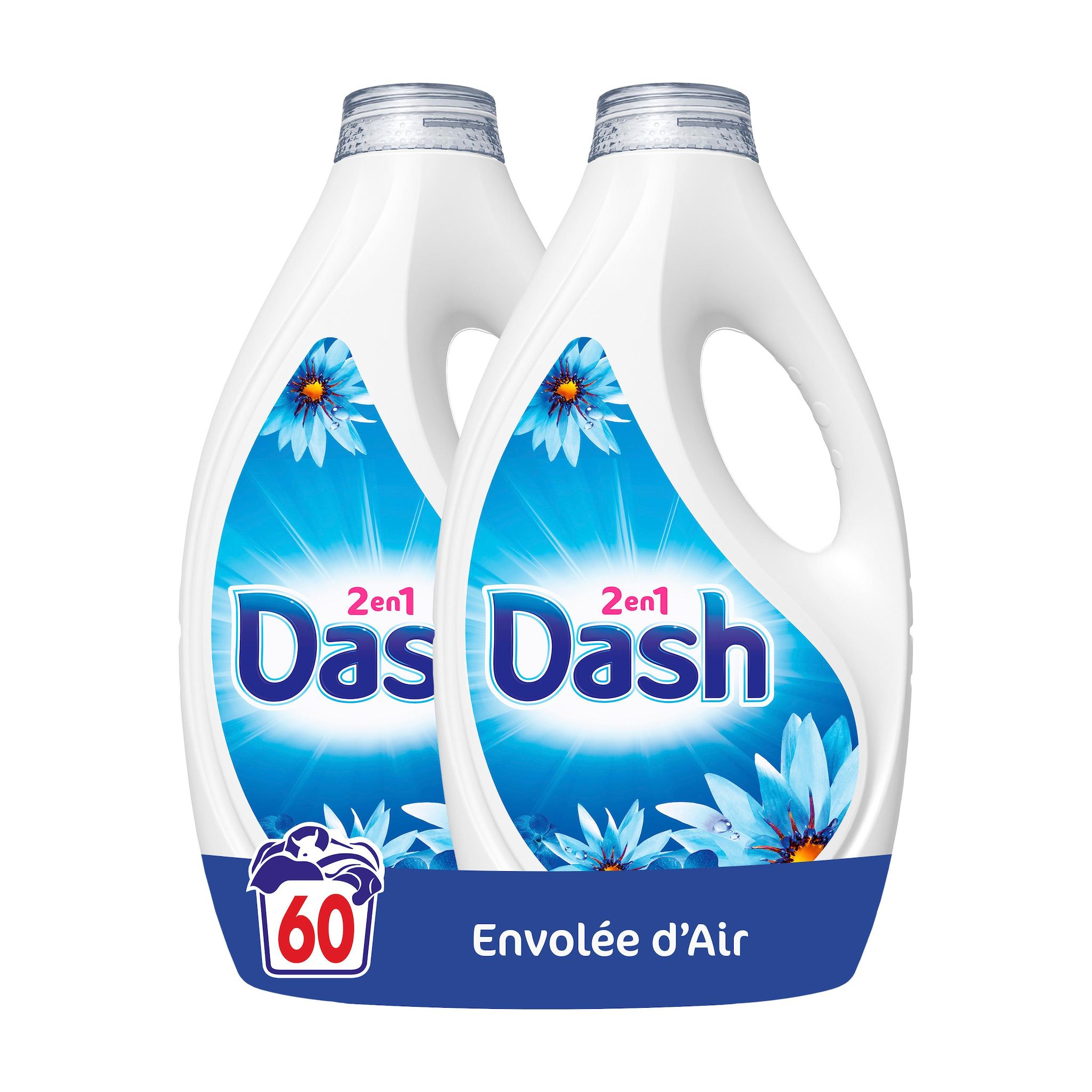 DASH Lessive liquide fraîcheur air frais 2x1,35l