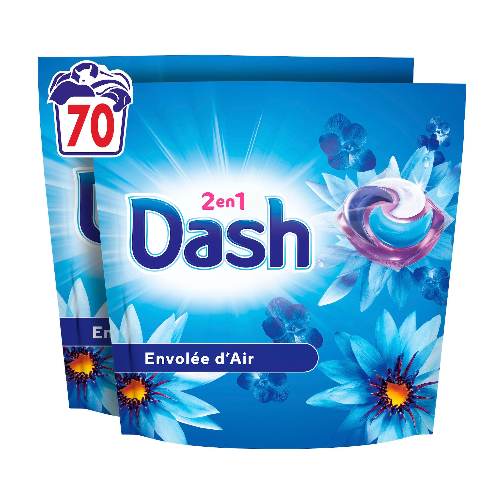 DASH Pods détergent envolée d'air 70 doses