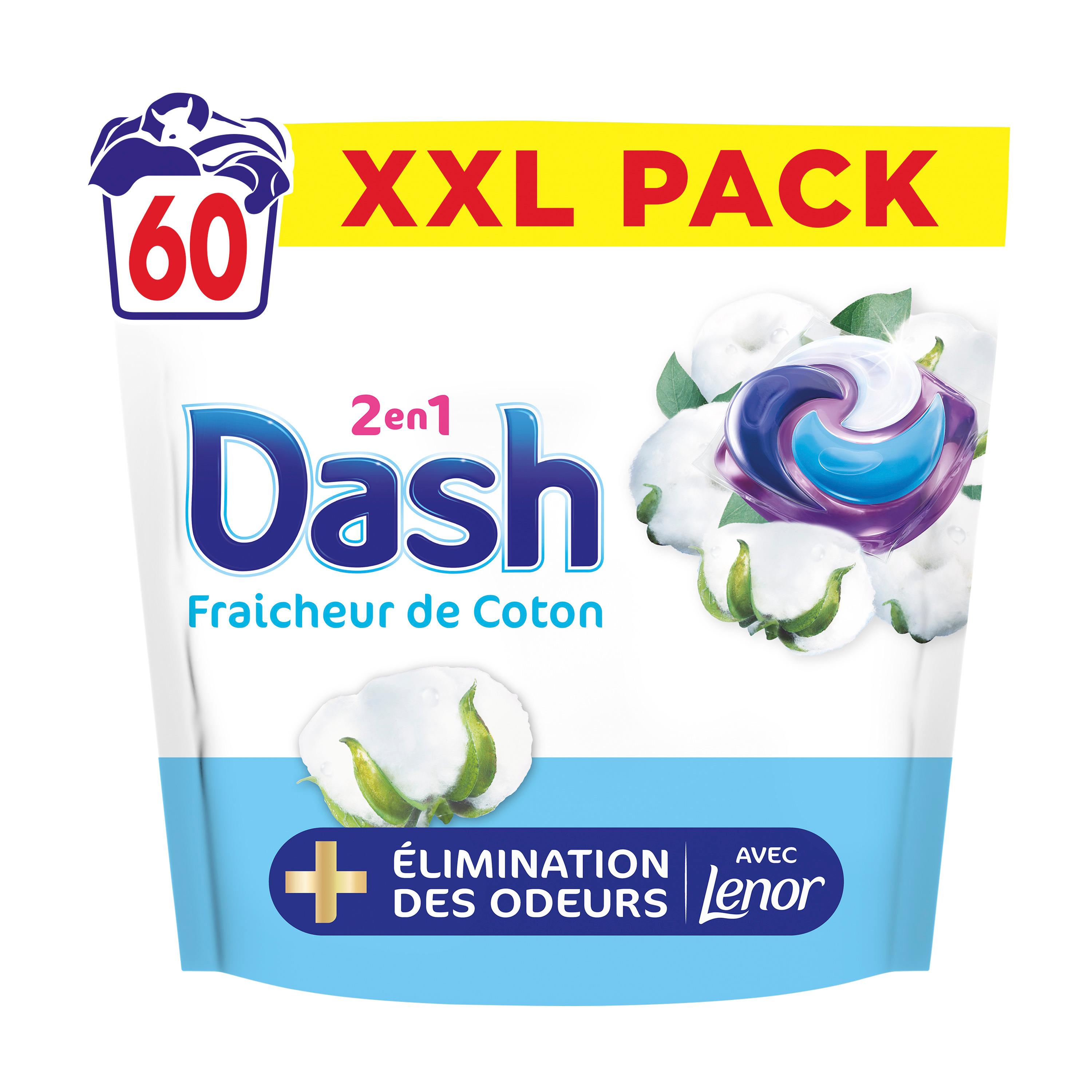 DASH All-in-1 Pods détergent capsules fraîcheur de coton 60 doses
