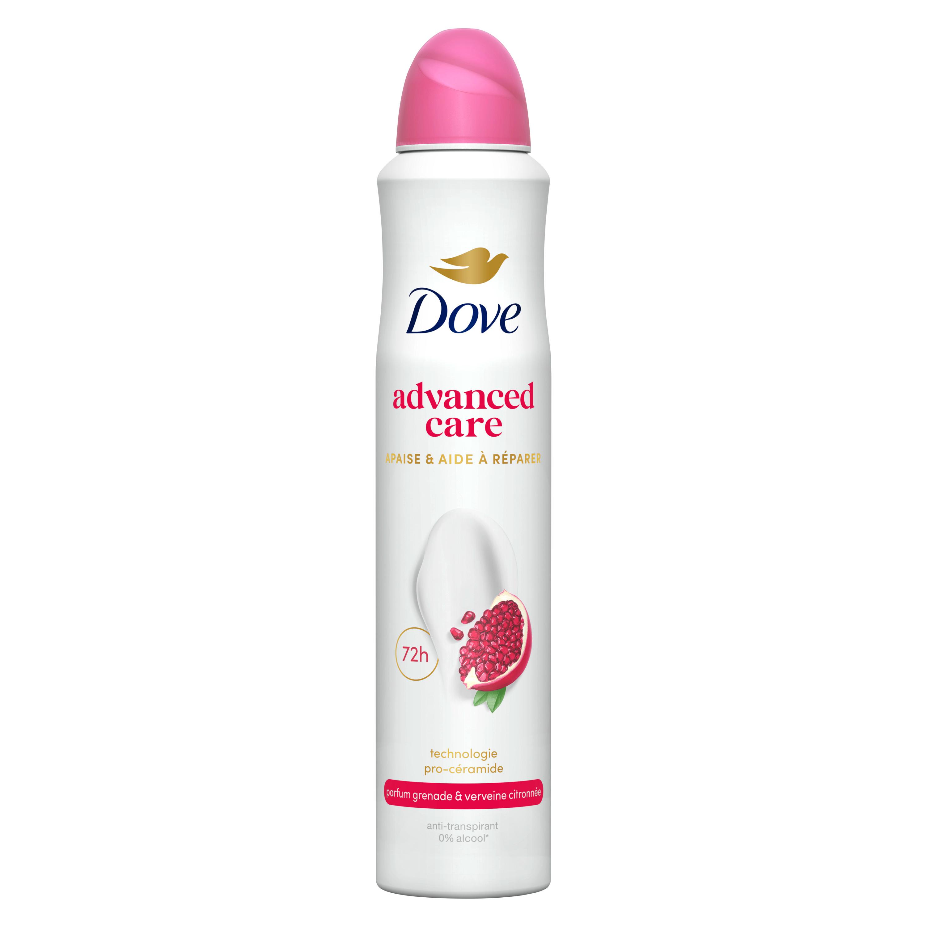 Voir la diapositive 2 : DOVE Advance care Déodorant apaise et aide à réparer parfum grenade et verveine citronnée 200ml
