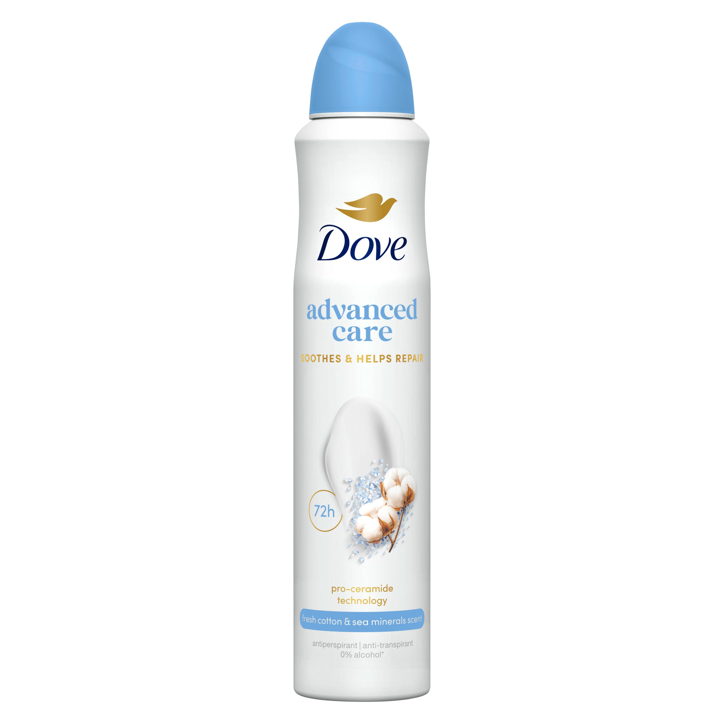 Voir la diapositive 2 : DOVE Déodorant spray advanced care coton 200ml