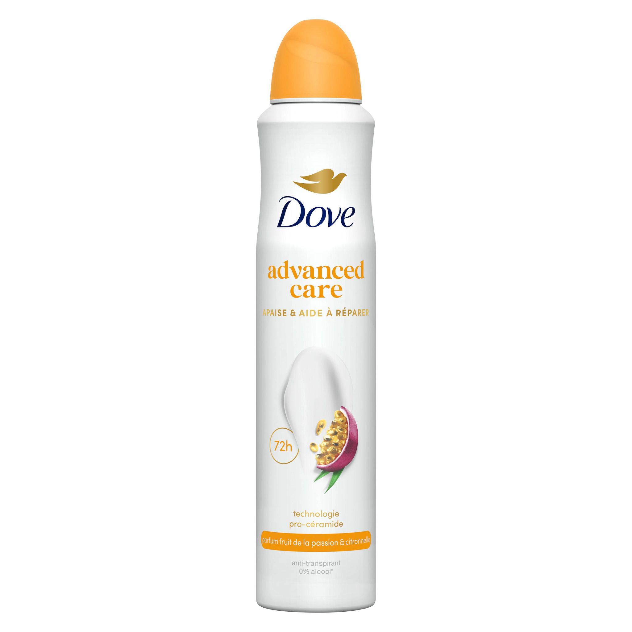 DOVE Advance care Déodorant apaise et aide à réparer parfum fruit de la passion et citronnelle 200ml