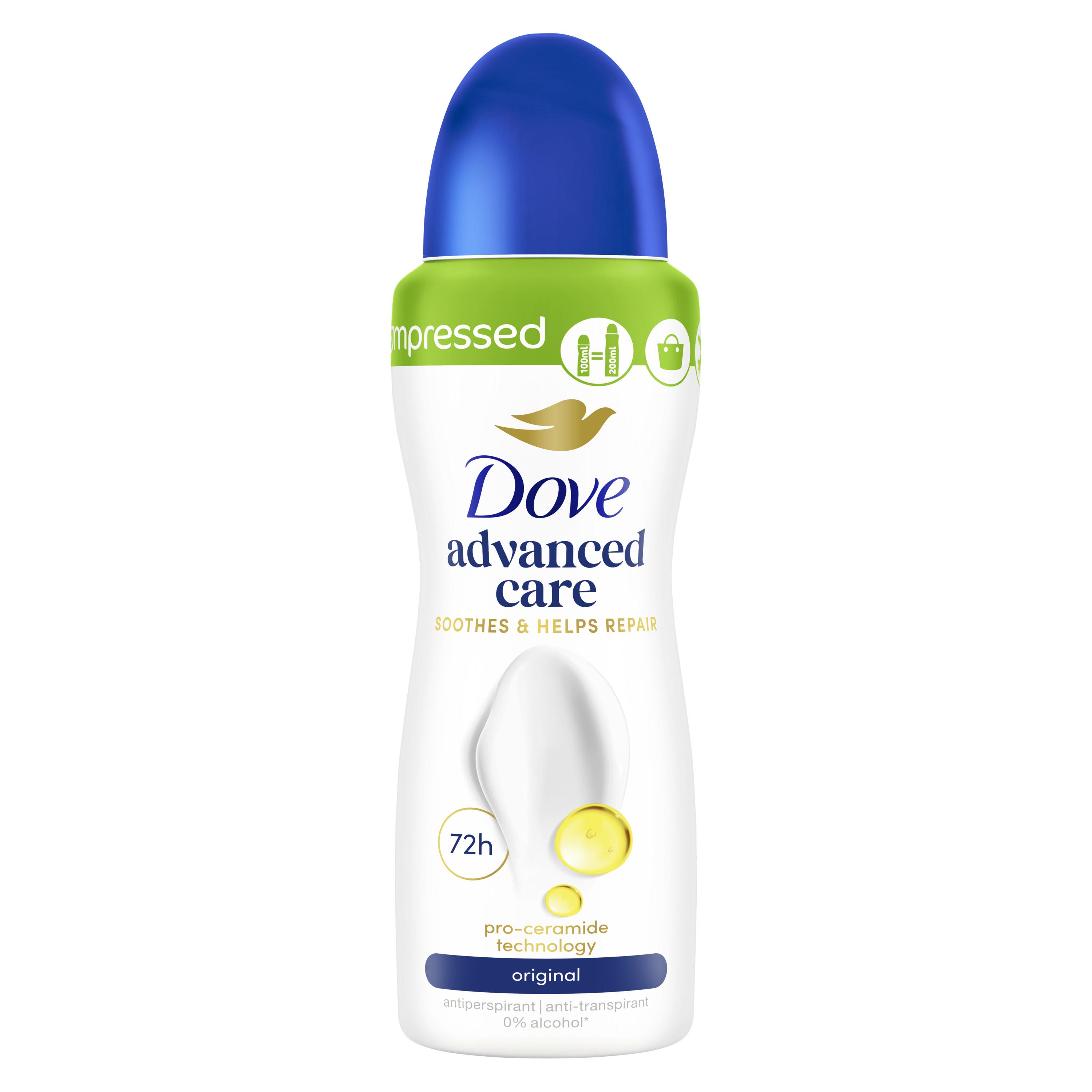 Voir la diapositive 2 : DOVE Déodorant spray advanced care 72H original 100ml
