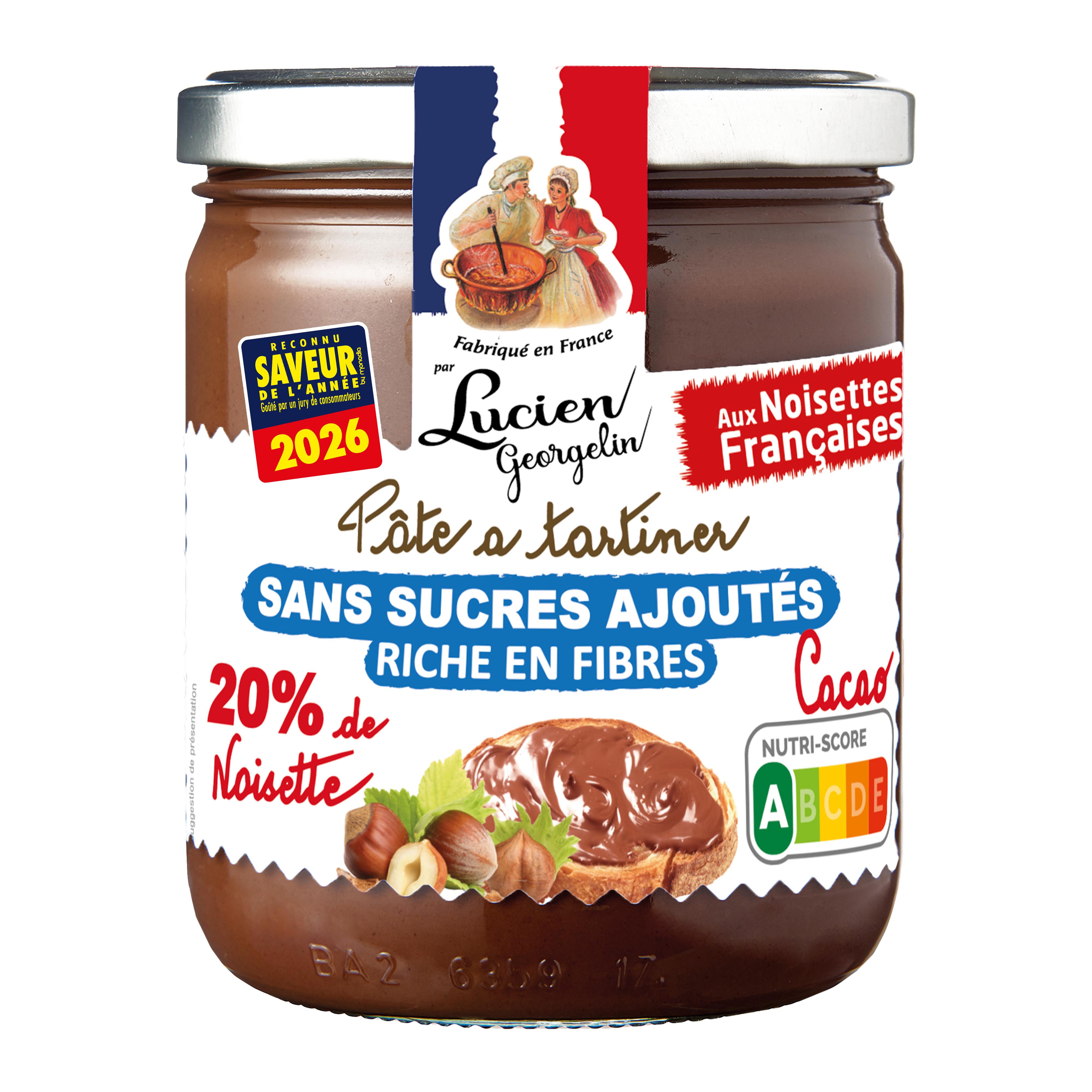 Voir la diapositive 2 : LUCIEN GEORGELIN Pâte à tartiner aux noisettes sans sucres ajoutés 400g