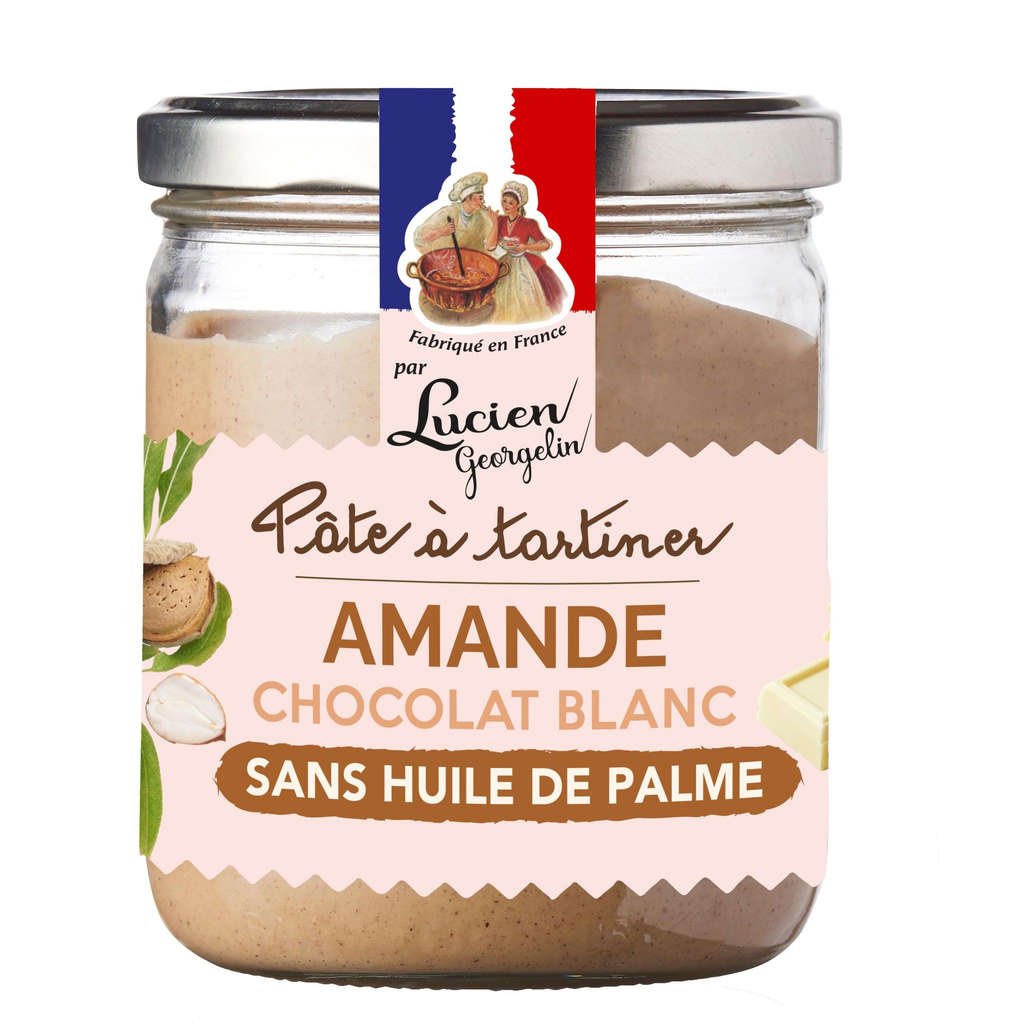 LUCIEN GEORGELIN Pâte à tartiner aux amandes et chocolat blanc sans huile de palme 400g