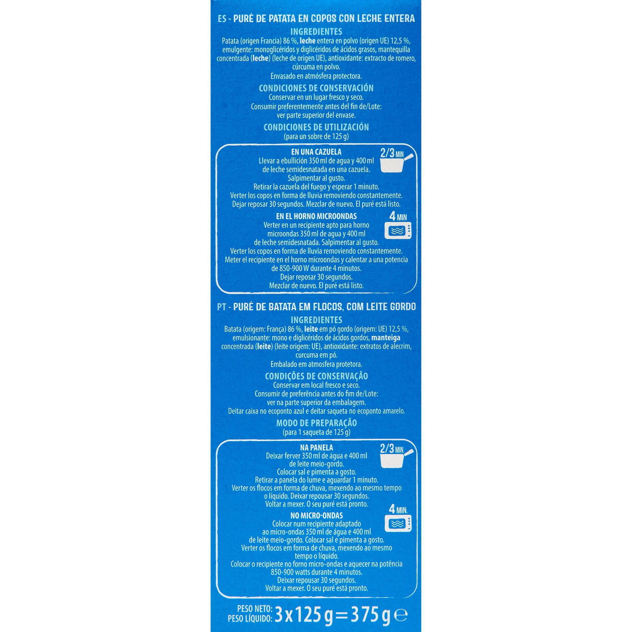 Voir la diapositive 5 : AUCHAN Purée au lait 3x4 portions 3x125g